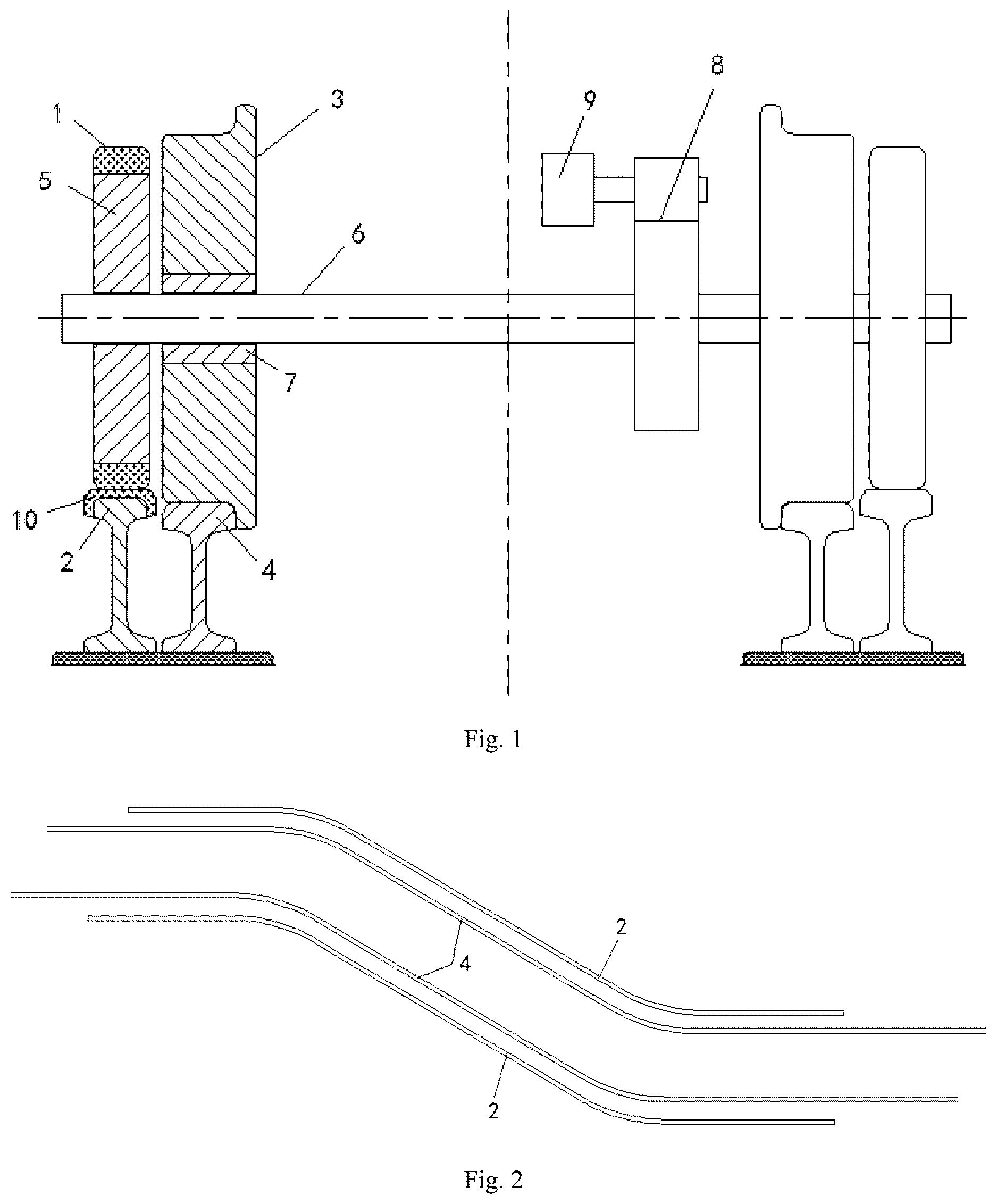 Patent US12611891 Figure 1 – Composite powered wheel set, train, wheel-rail system, and train control method