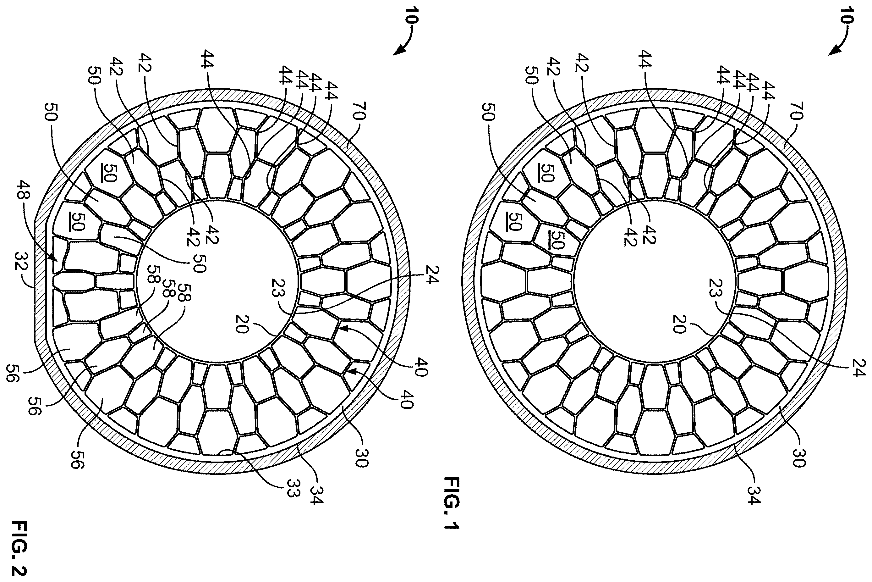 Patent US12611893 Figure 1 – Tire tread with a band layer