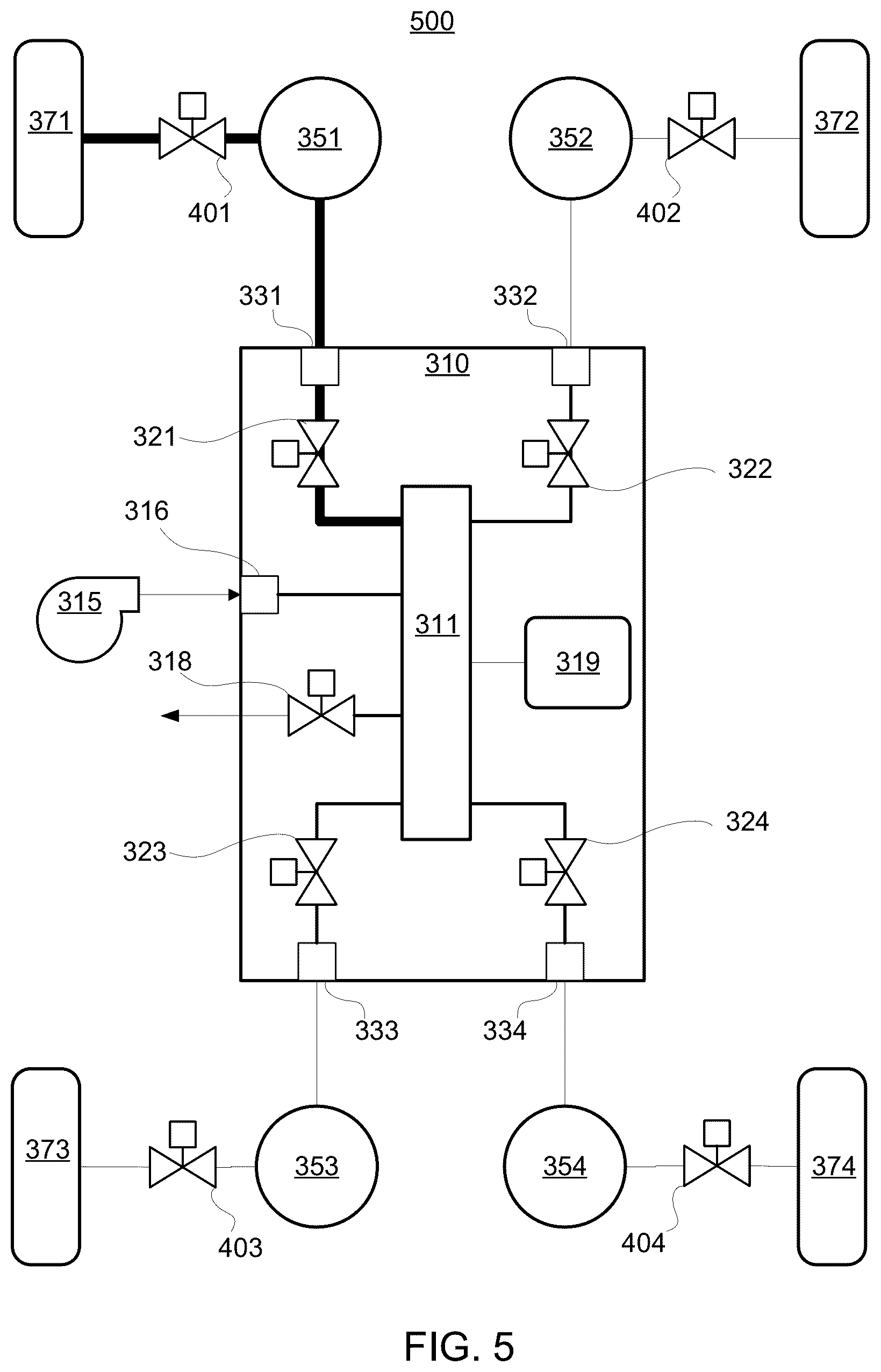 Patent US12611894 Figure 4 – Automatic tire inflation system