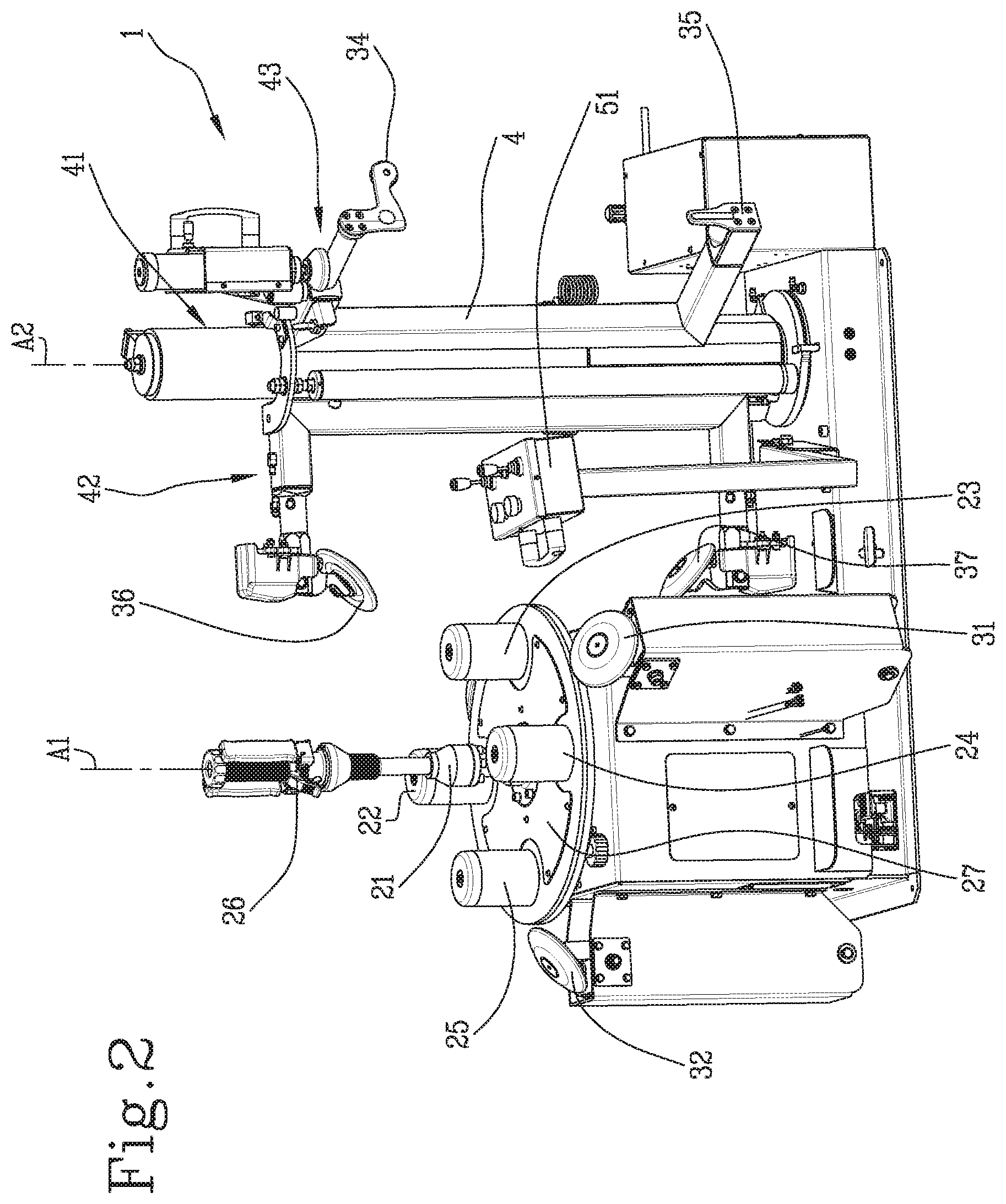 Patent US12611897 Figure 2 – Tire changing apparatus