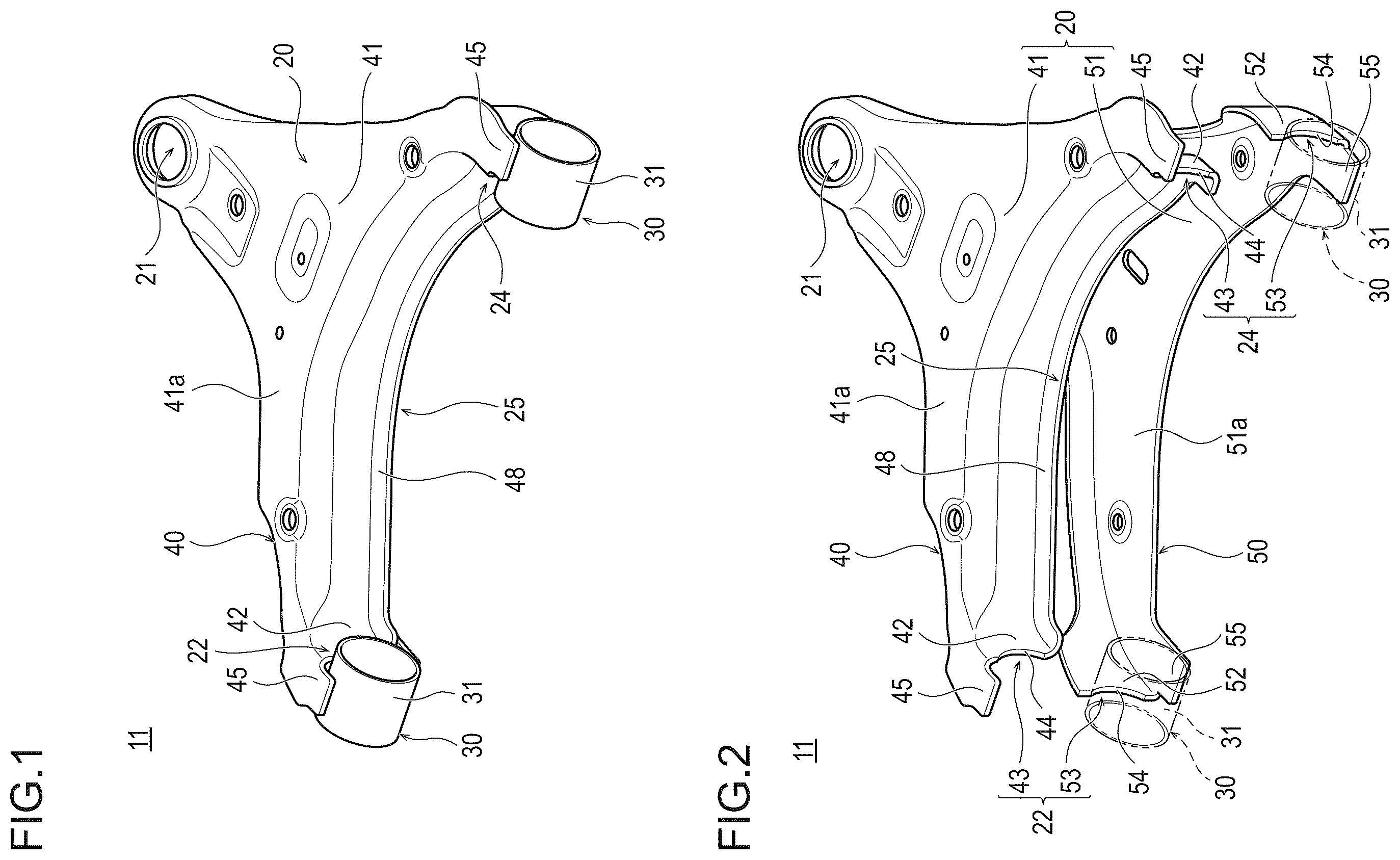 Patent US12611902 Figure 1 – Suspension structure for vehicle and method of manufacturing the same