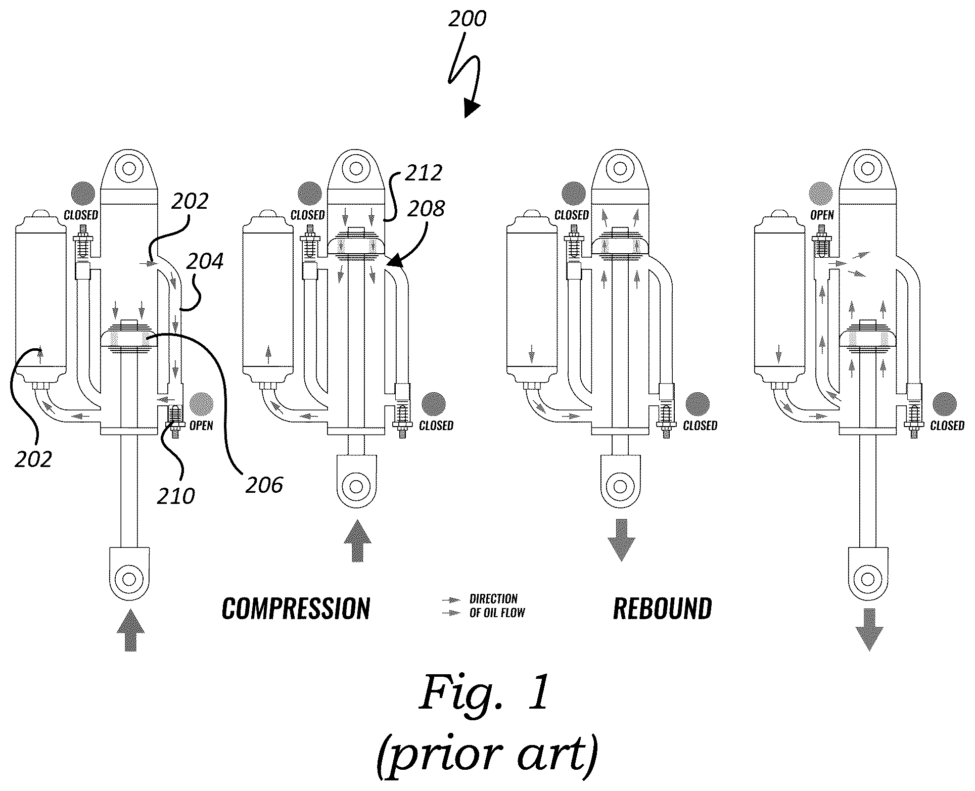 Patent US12611906 Figure 1 – External bypass apparatus for vehicle shock absorbers