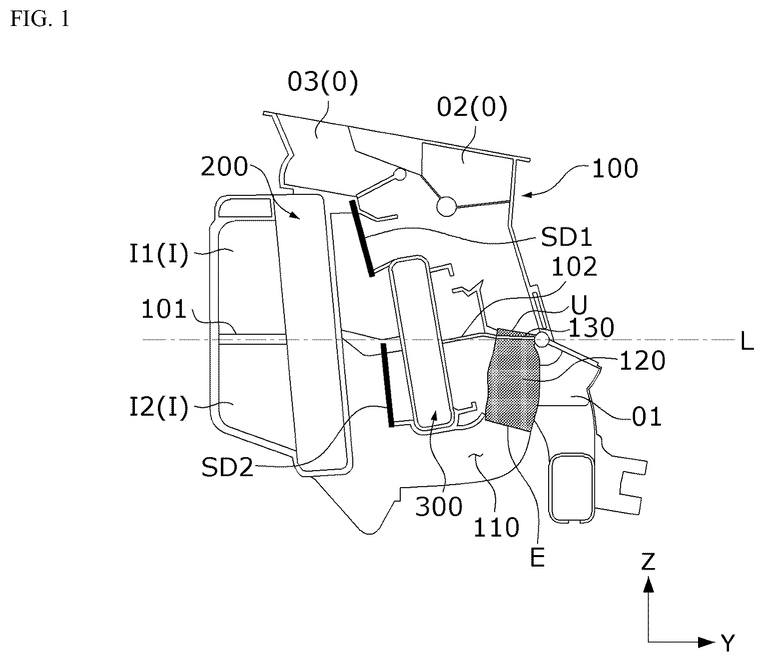Patent US12611908 — Vehicle air conditioning apparatus — Figure 1