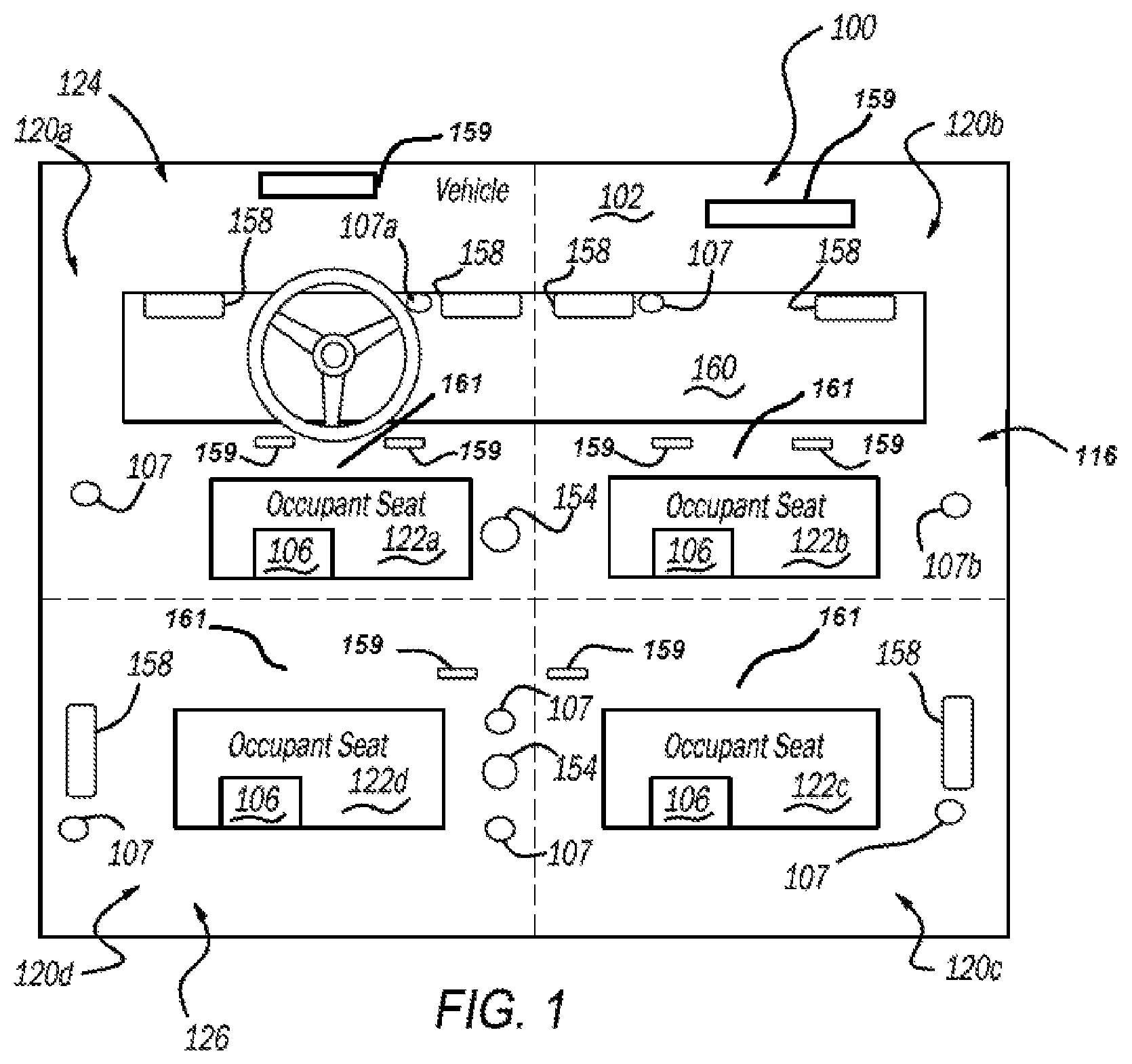 Patent US12611911 Figure 1 – Methods and systems for ventilating air flow in a vehicle