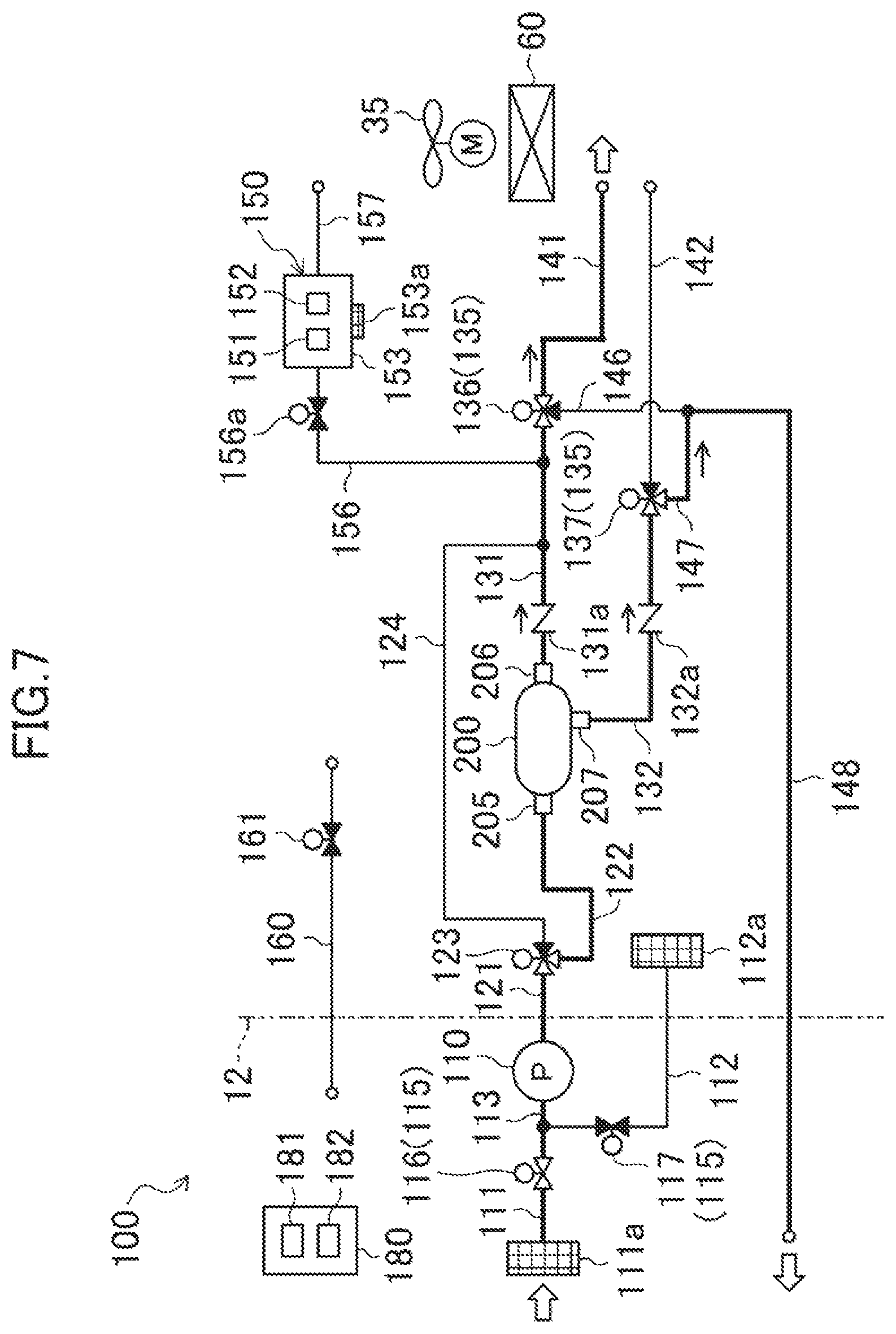 Patent US12611913 Figure 7 – Compartment air-conditioning apparatus, refrigeration apparatus, and transport container