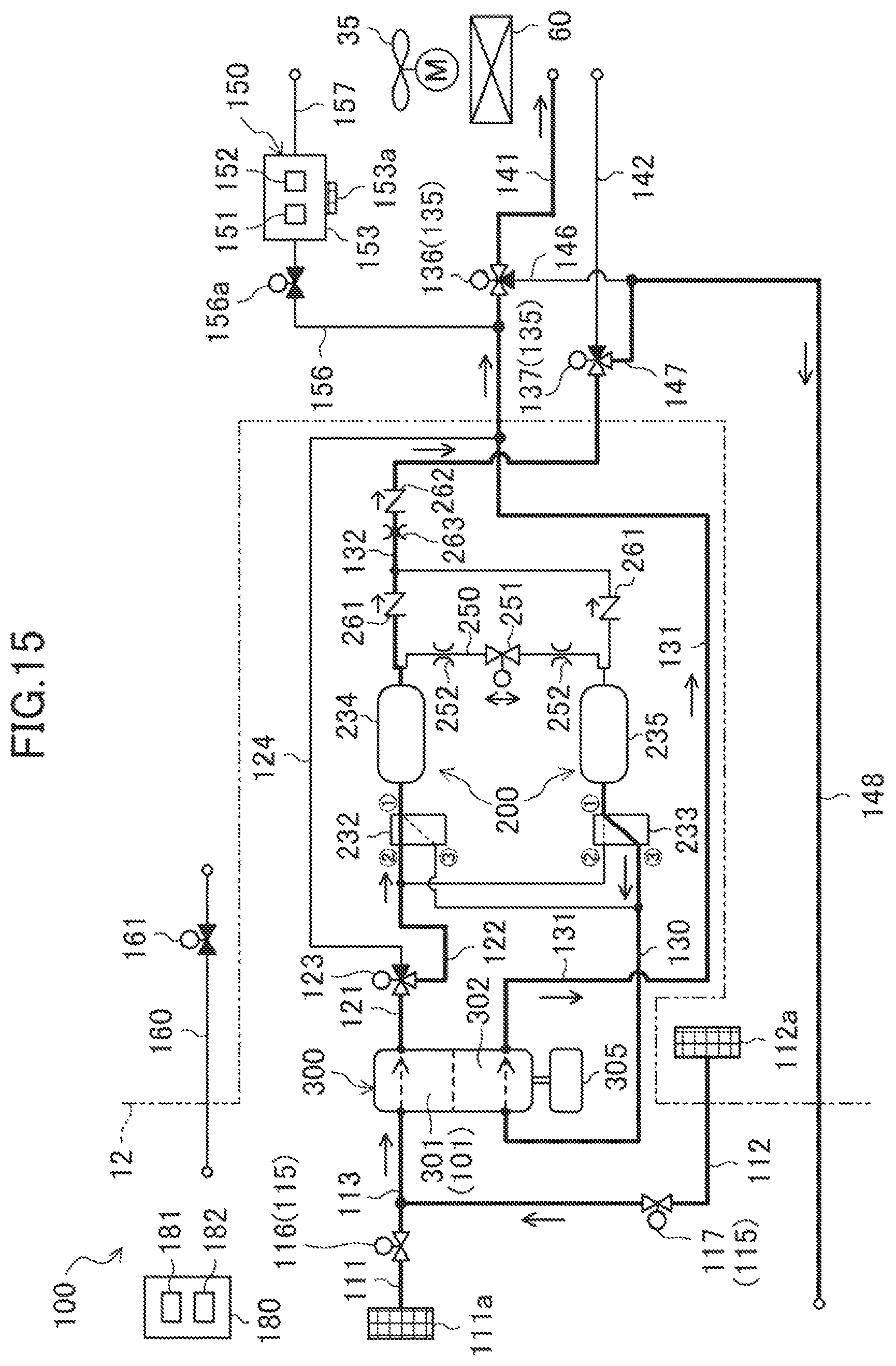 Patent US12611913 Figure 15 – Compartment air-conditioning apparatus, refrigeration apparatus, and transport container