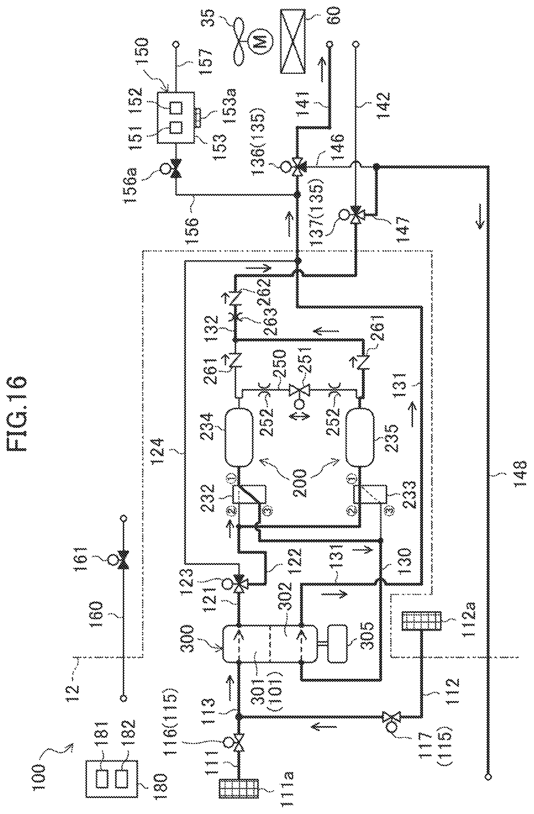 Patent US12611913 Figure 16 – Compartment air-conditioning apparatus, refrigeration apparatus, and transport container