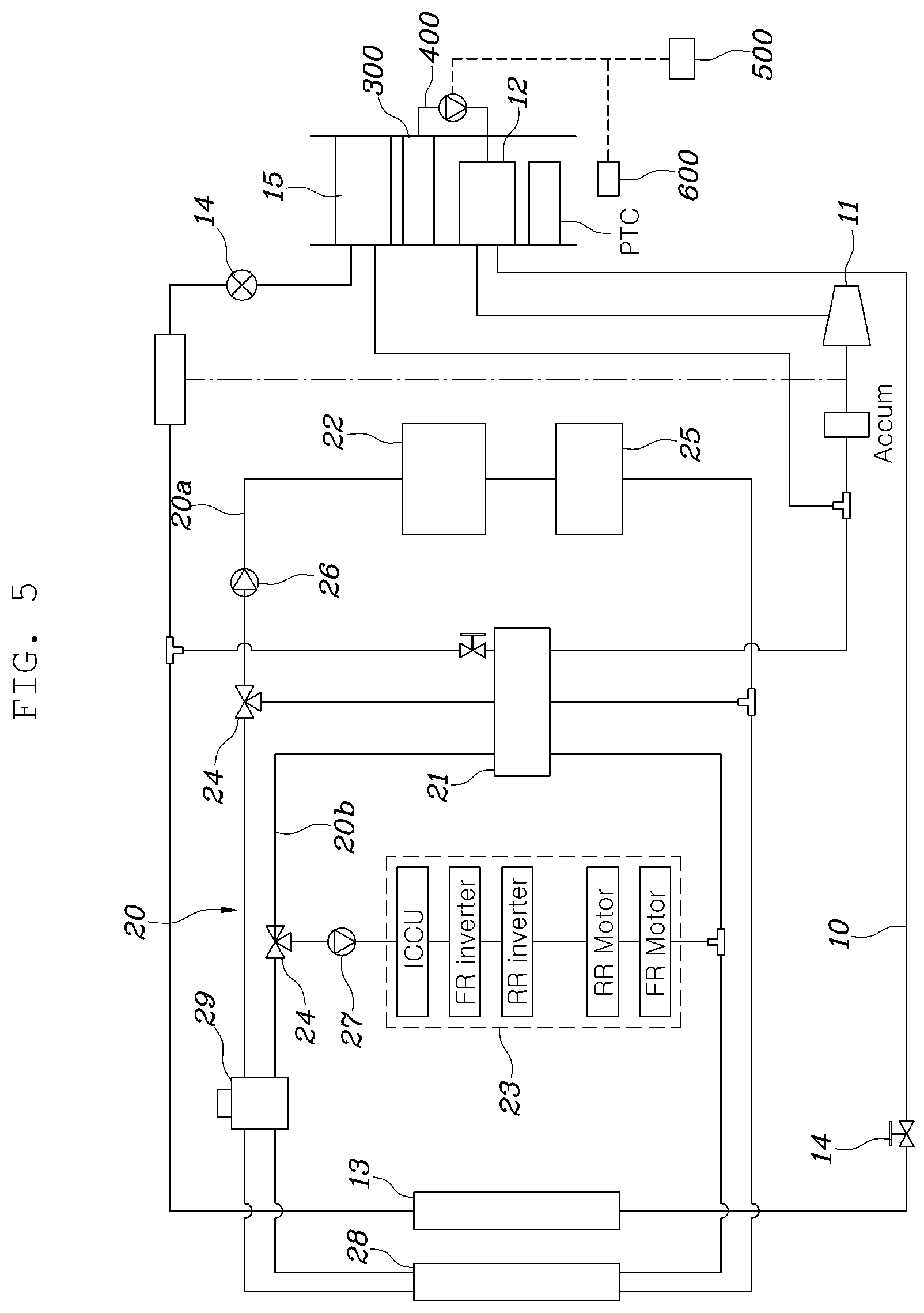 Patent US12611916 Figure 5 – Air conditioning and humidity control system for mobility vehicle