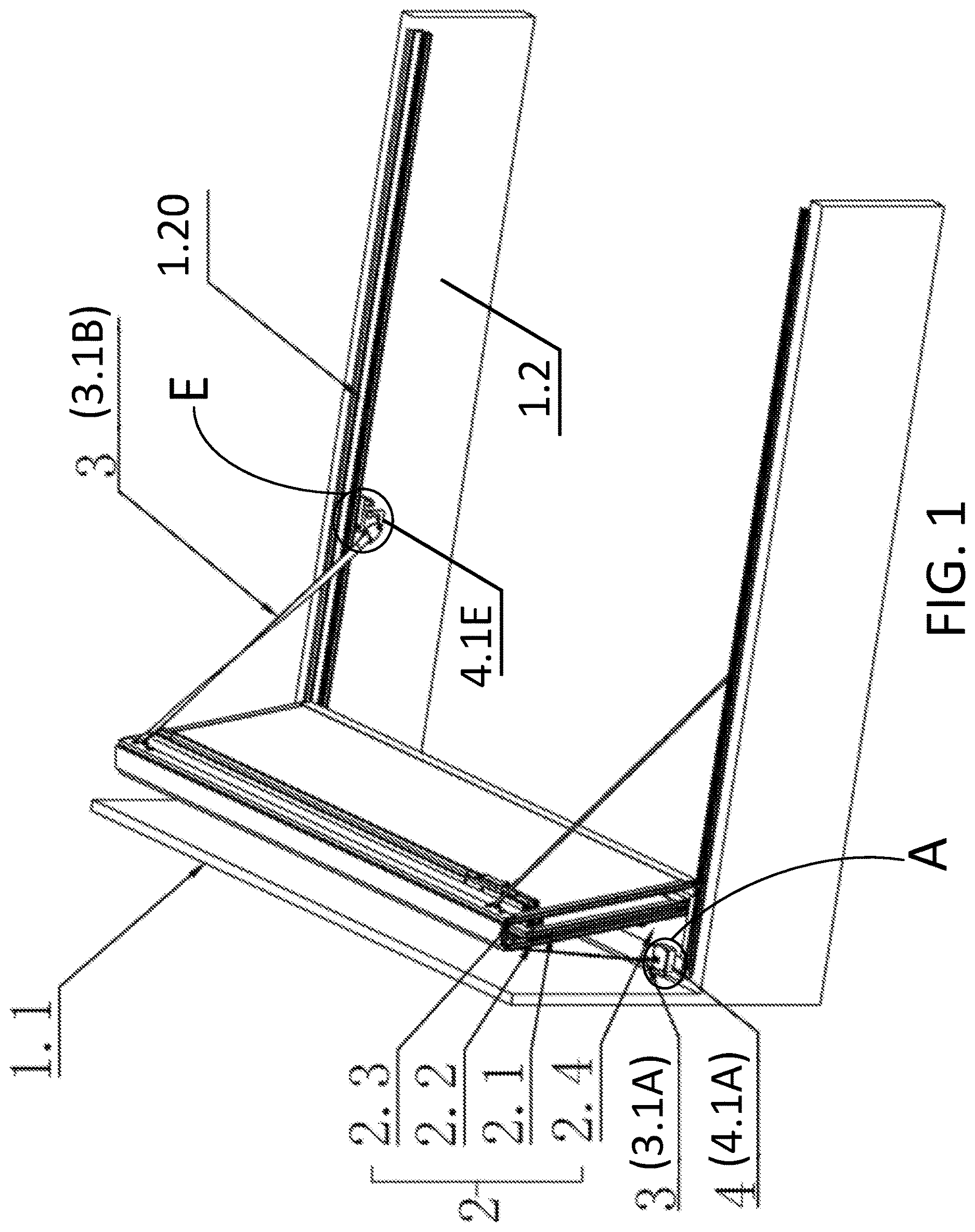 Patent US12611918 Figure 1 – Folding and fixing structure