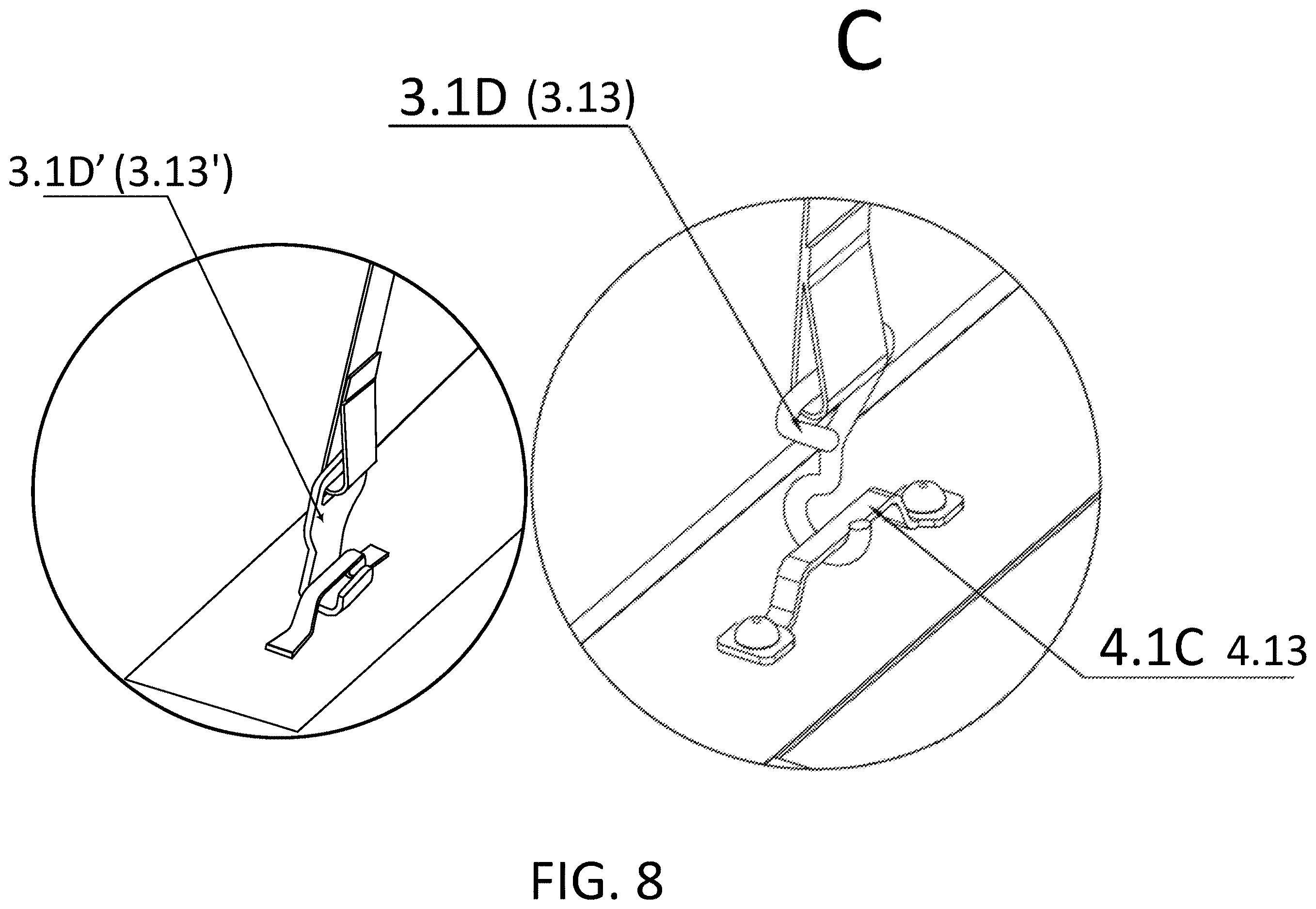 Patent US12611918 Figure 8 – Folding and fixing structure