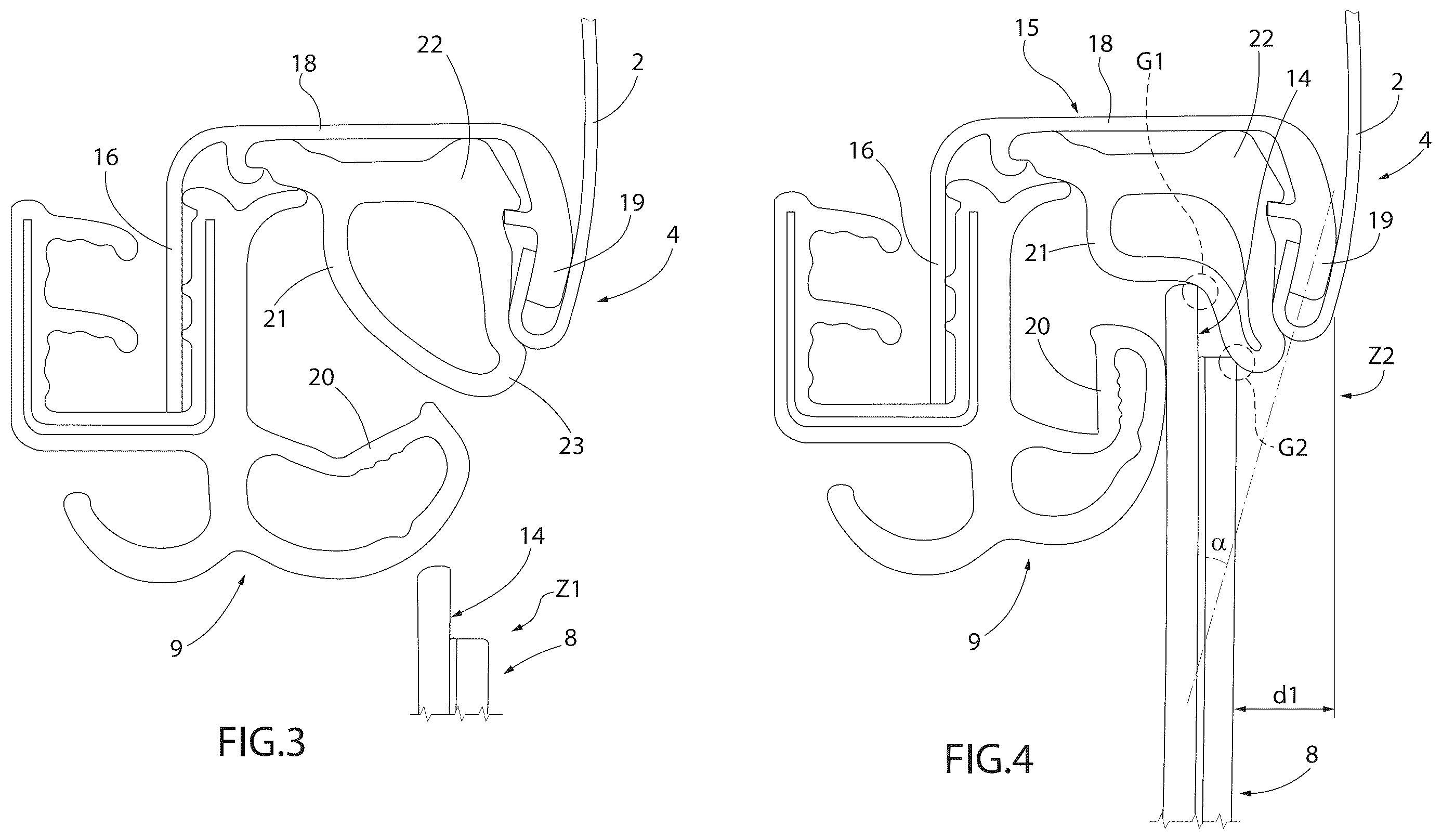 Patent US12611919 Figure 3 – Door glass with crystal flush with the outer body