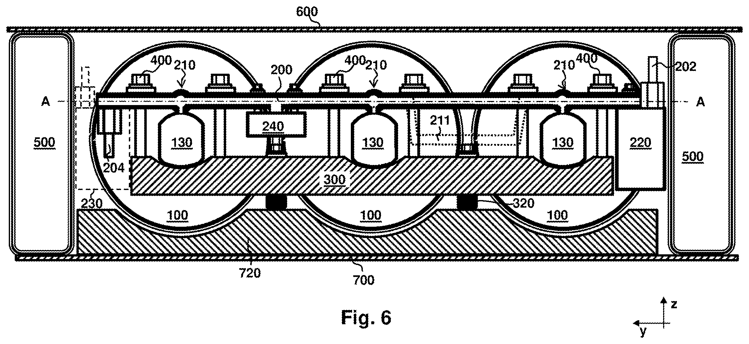 Patent US12611925 Figure 5 – Pressure container system having a load-distributing base layer