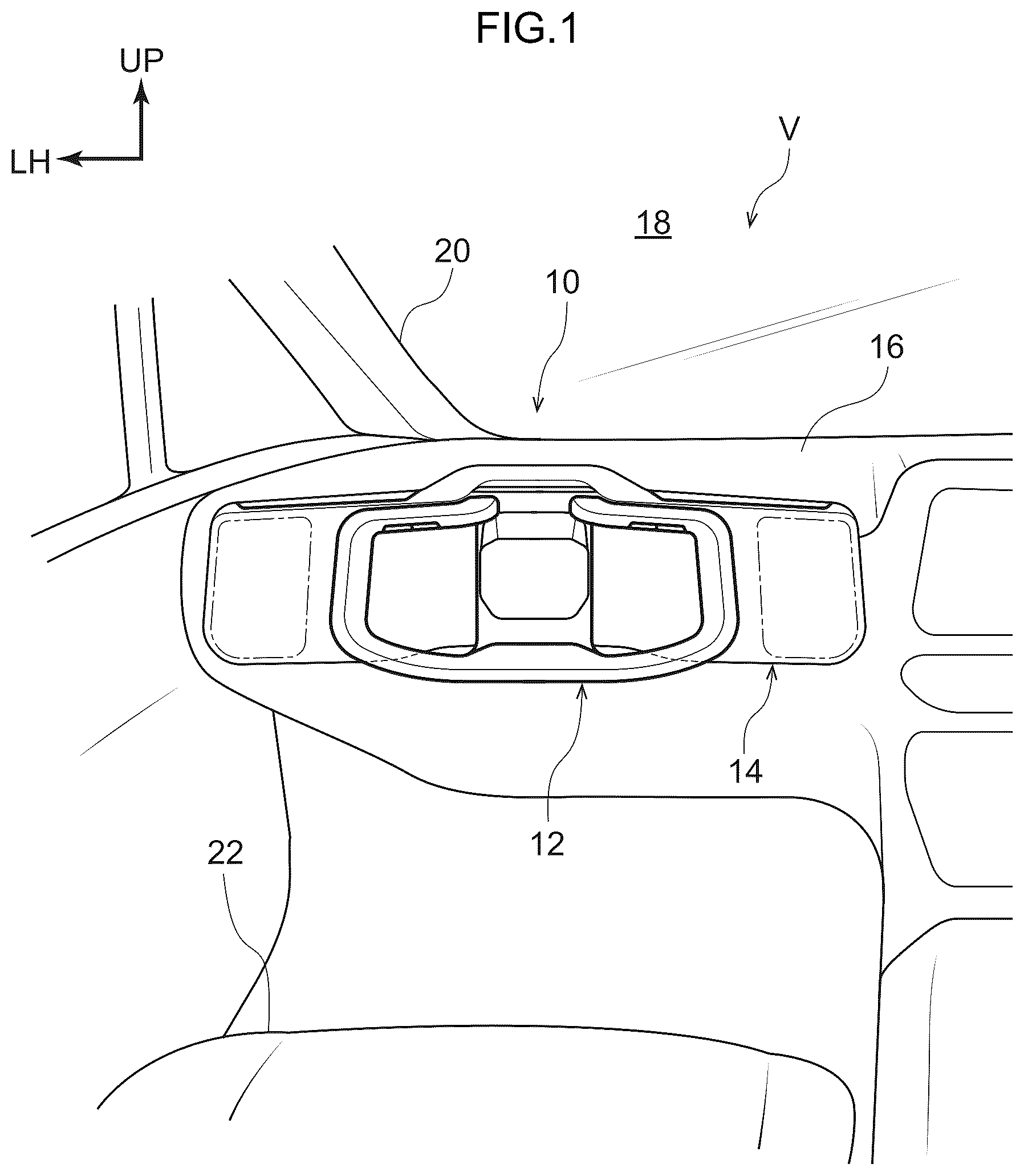 Patent US12611930 — Display device for a vehicle — Figure 1