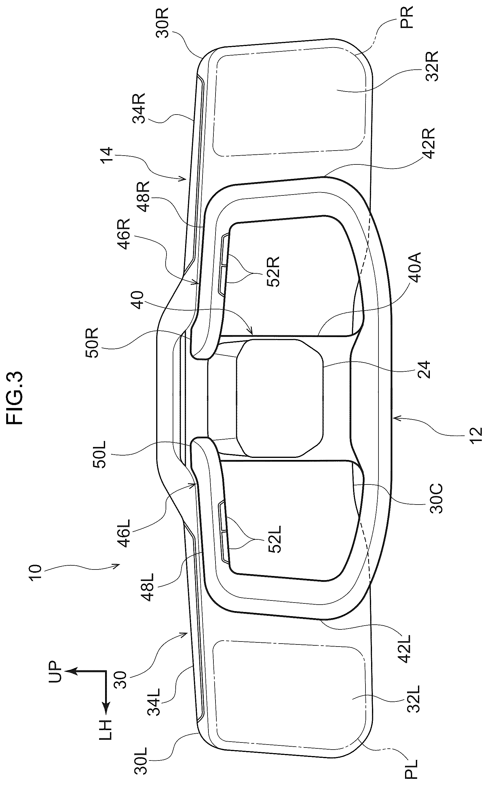 Patent US12611930 Figure 3 – Display device for a vehicle