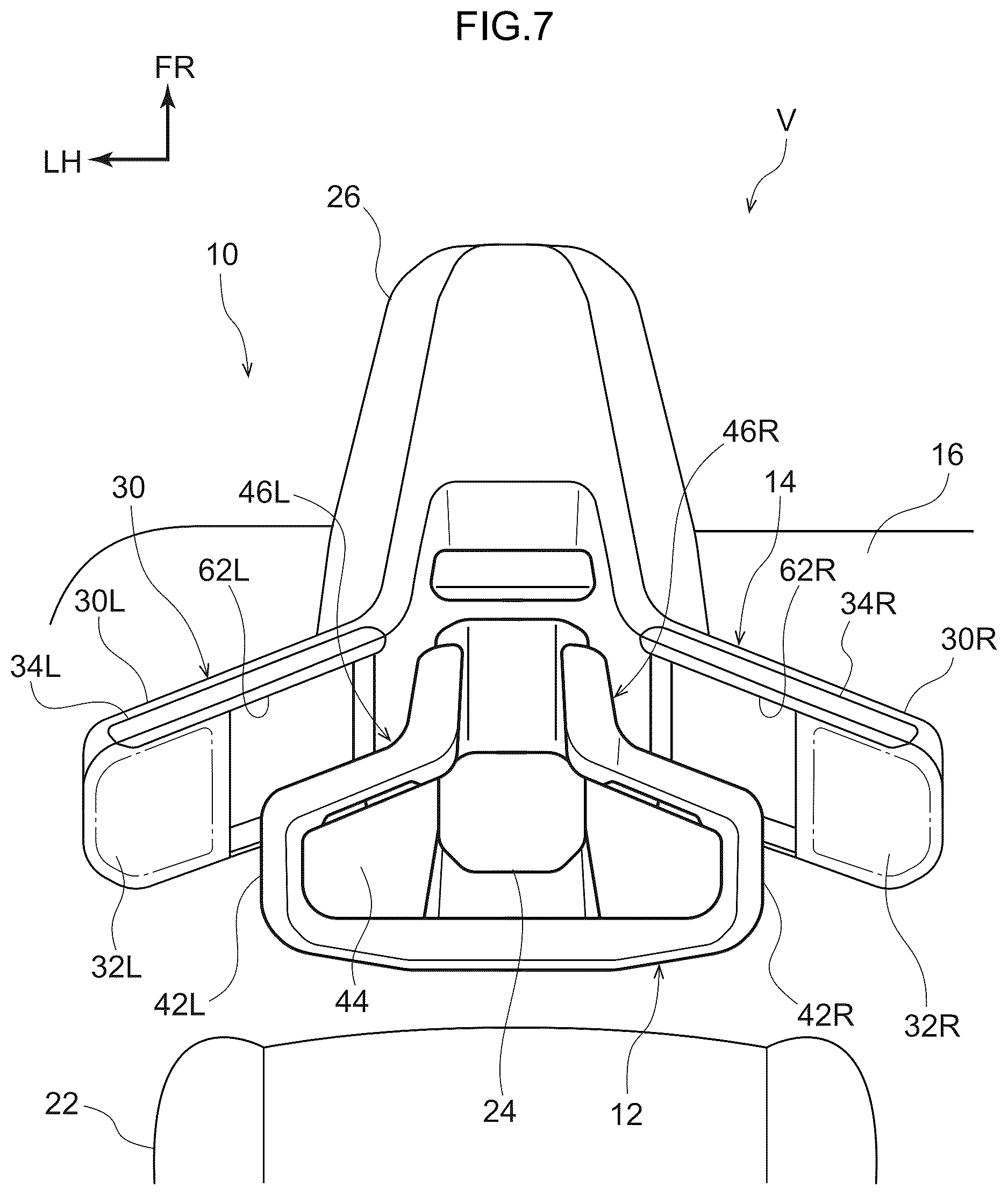Patent US12611930 Figure 7 – Display device for a vehicle