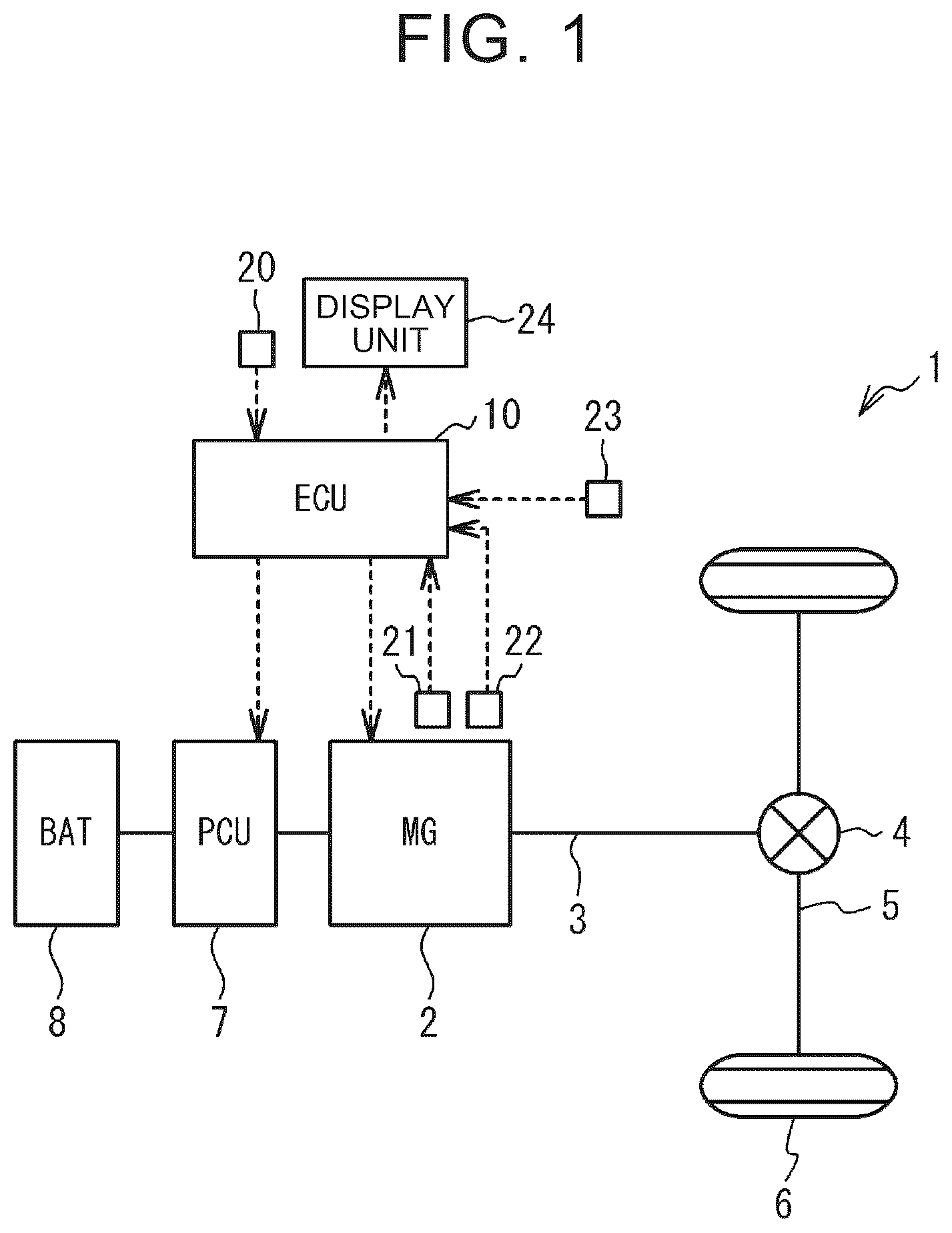 Patent US12611935 Figure 1 – Electrified vehicle control device