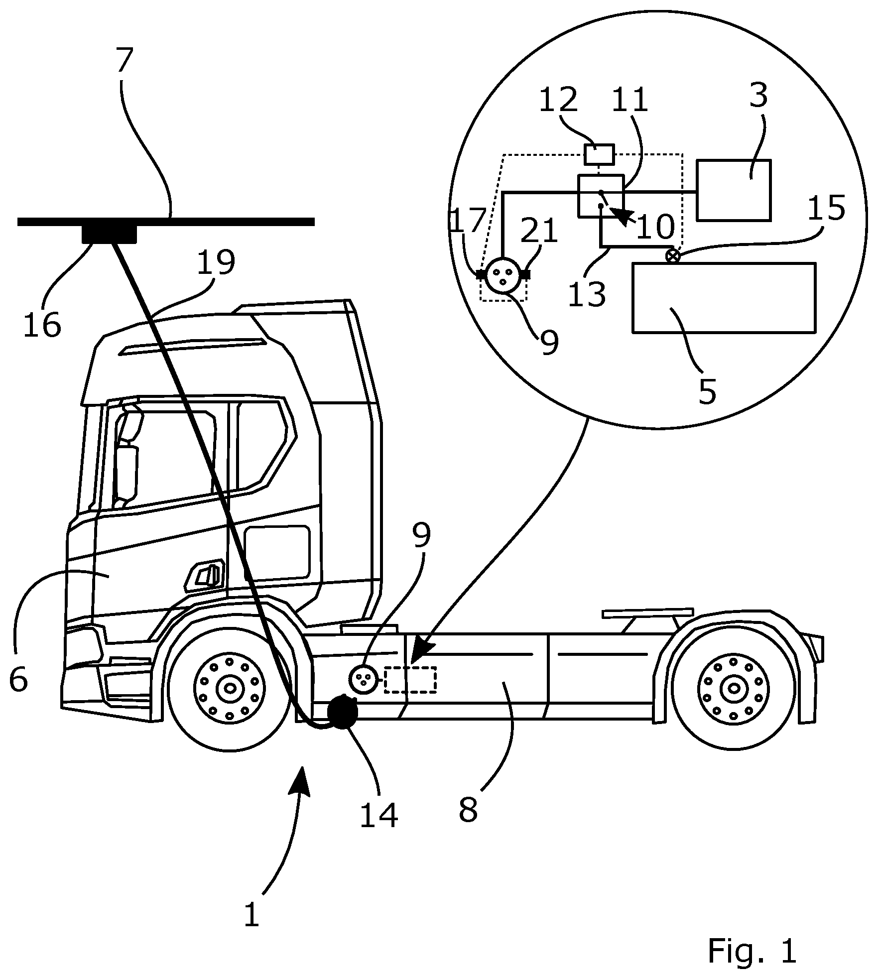 Patent US12611938 Figure 1 – Method for propelling and manufacturing of a vehicle comprising a power train with an electric motor and a vehicle comprising a power train with an electric motor