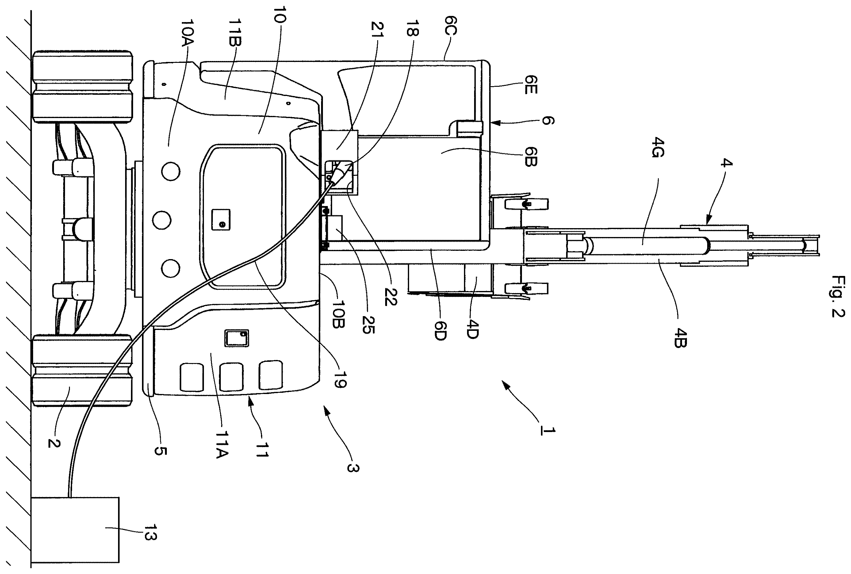 Patent US12611944 Figure 2 – Electric construction machine