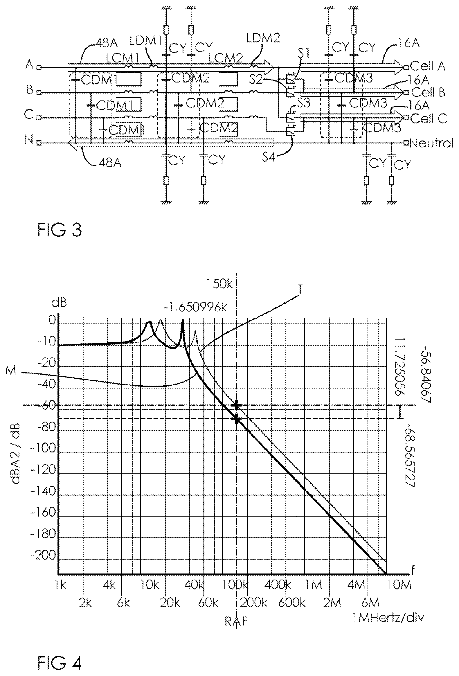 Patent US12611946 Figure 2 – Single-phase and three-phase hybrid filter system for an electric charger