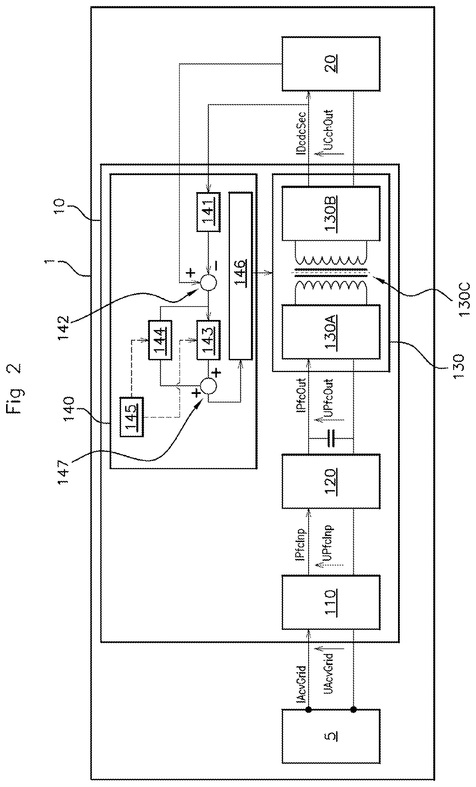Patent US12611948 Figure 2 – Device for controlling a DC-DC converter of an onboard electrical charger