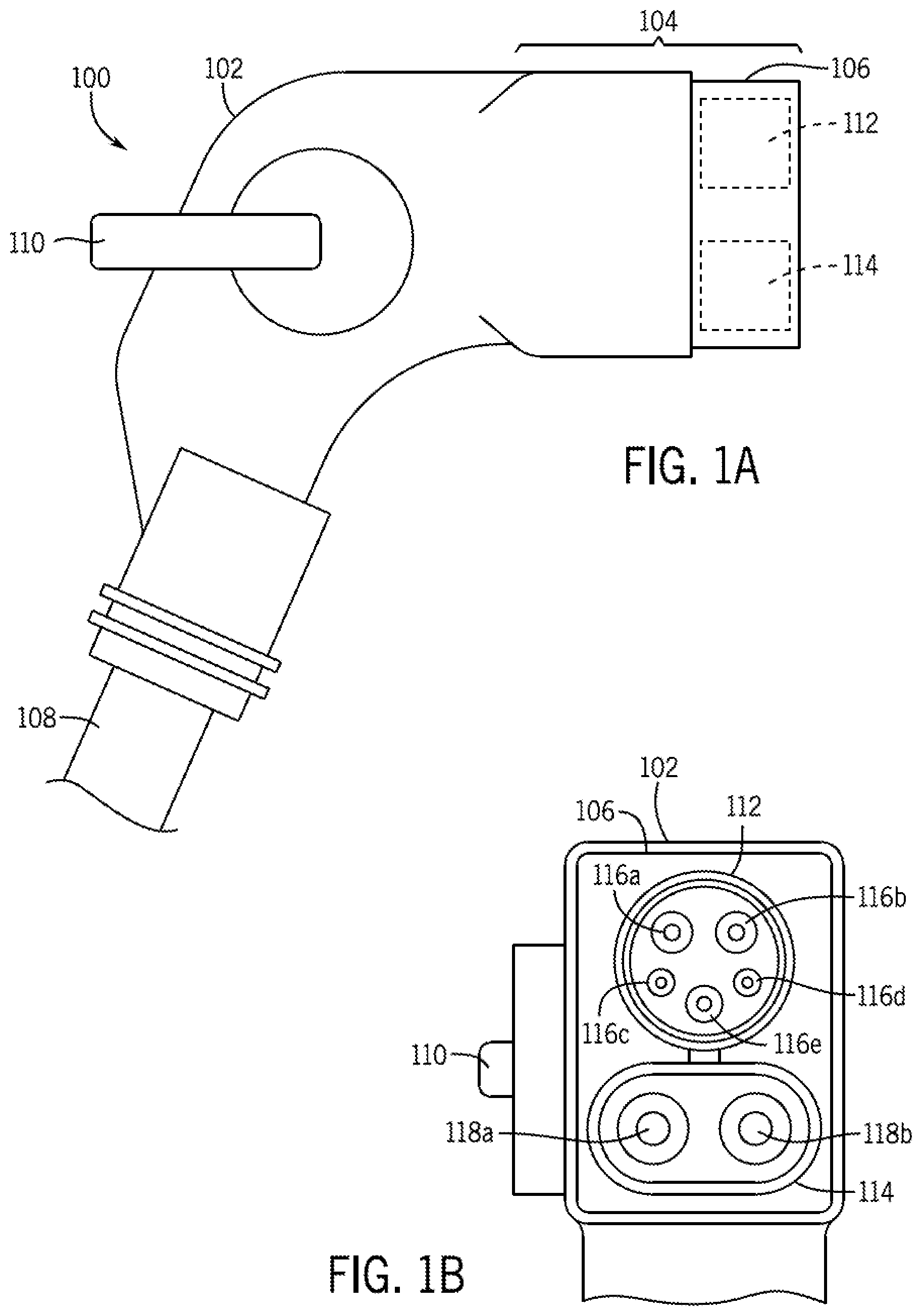 Patent US12611950 Figure 1 – Electric vehicle supply equipment hybrid adapter handle