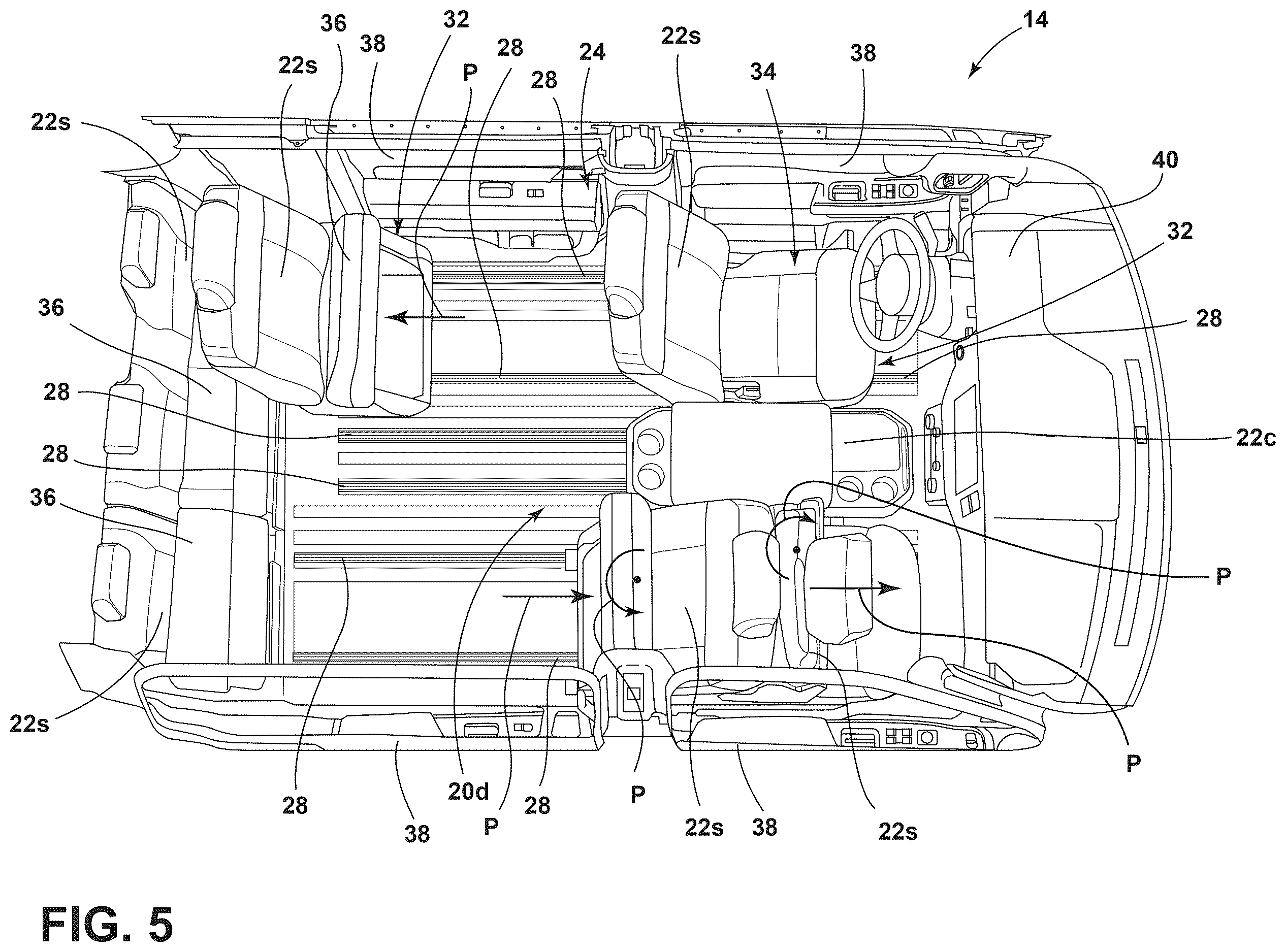 Patent US12611967 Figure 5 – System and method for cabin reconfiguration motion planning