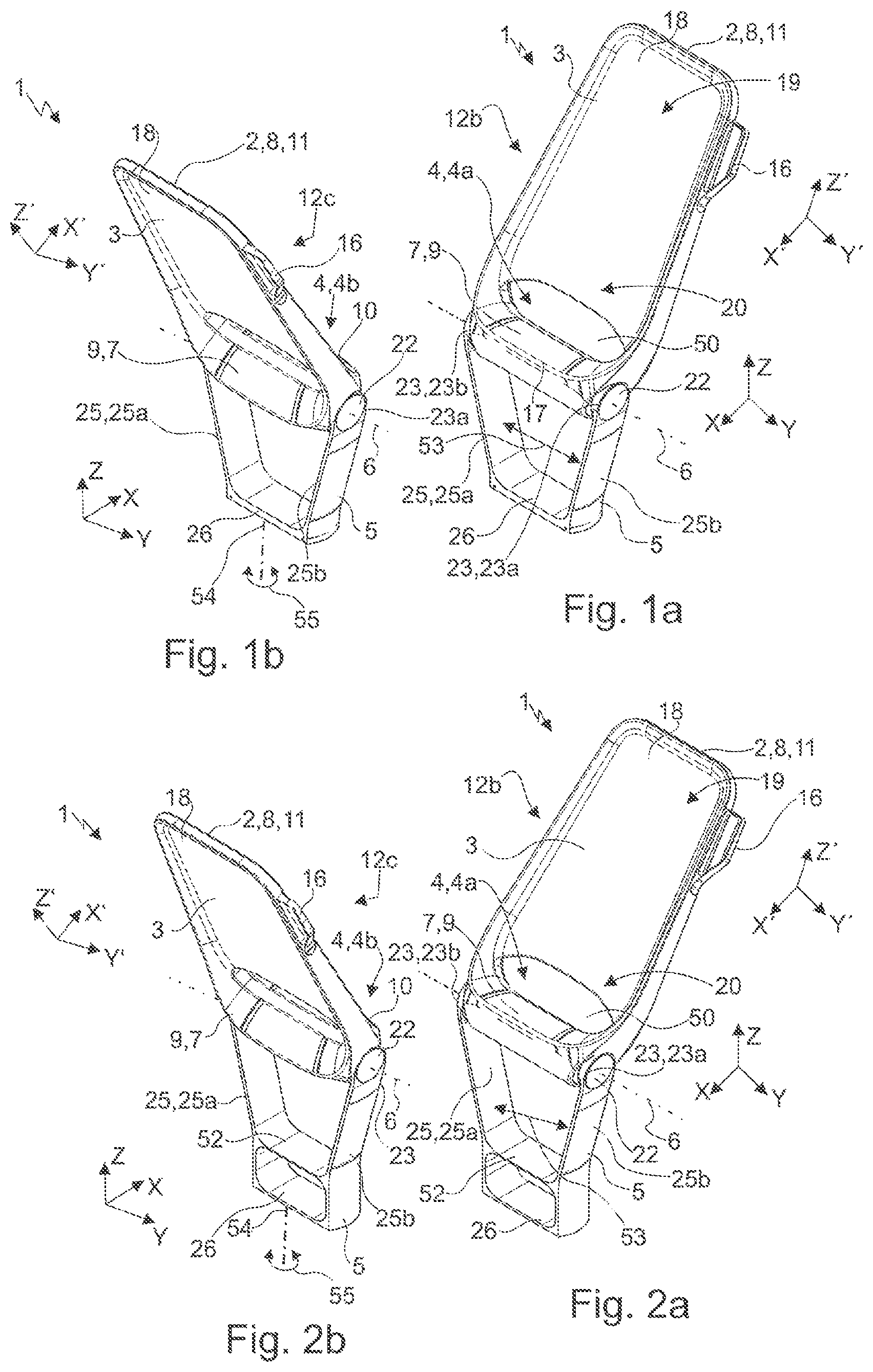 Patent US12611969 Figure 1 – Seat arrangement for a means of transport