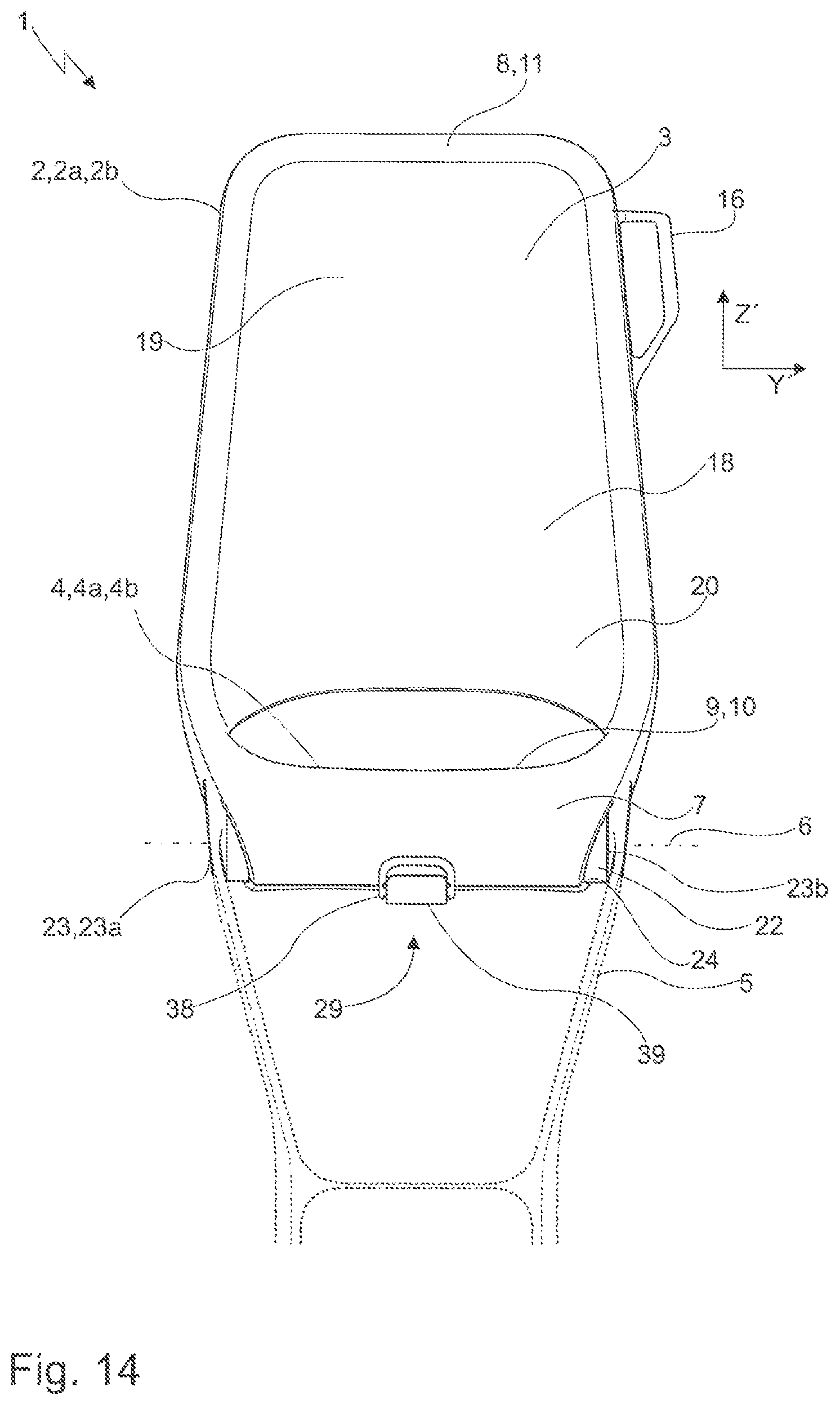 Patent US12611969 Figure 13 – Seat arrangement for a means of transport