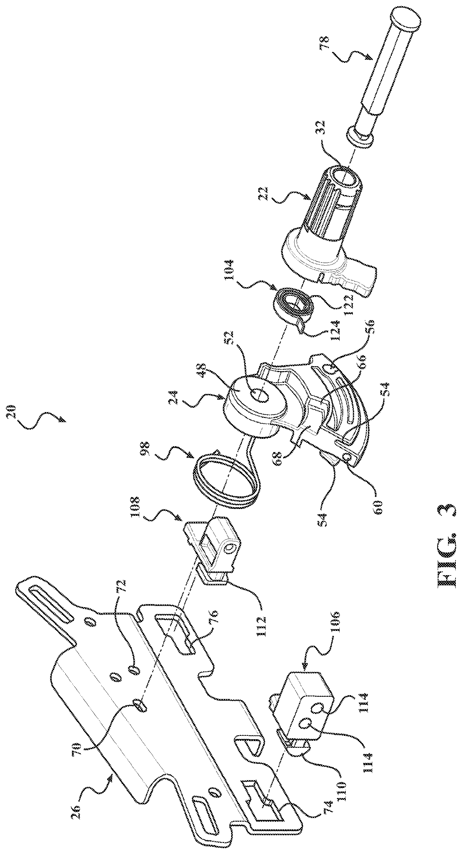 Patent US12611970 Figure 3 – Remote handle assembly