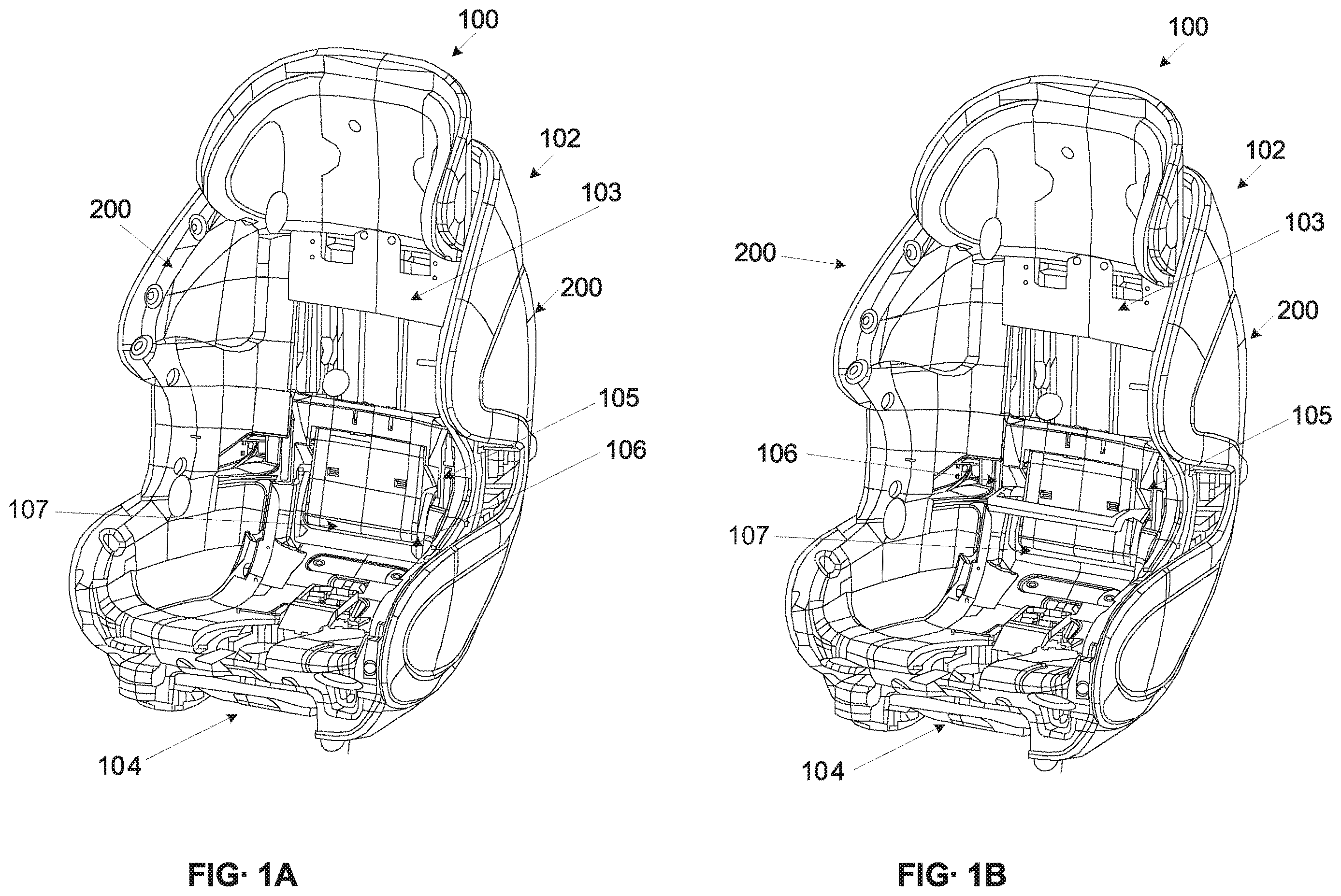 Patent US12611971 Figure 1 – Car seat with obstructing element