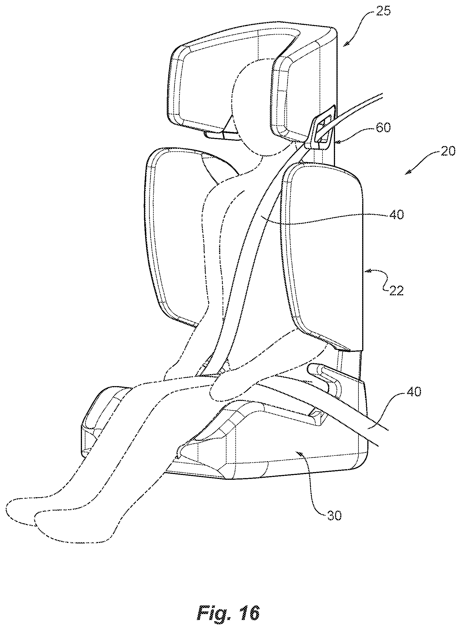 Patent US12611972 Figure 9 – Child seat having a seat belt guide assembly