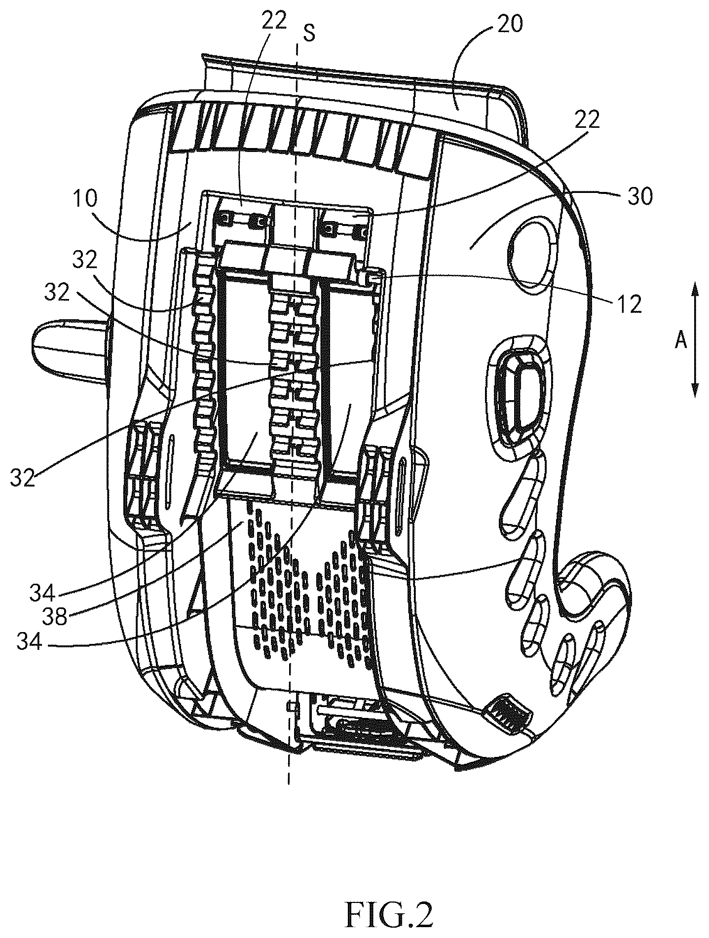 Patent US12611973 Figure 2 – Headrest height adjustment mechanism and child safety seat