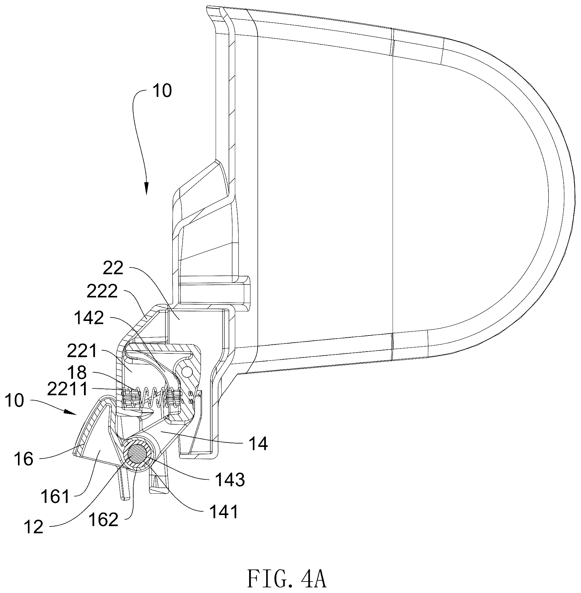 Patent US12611973 Figure 5 – Headrest height adjustment mechanism and child safety seat