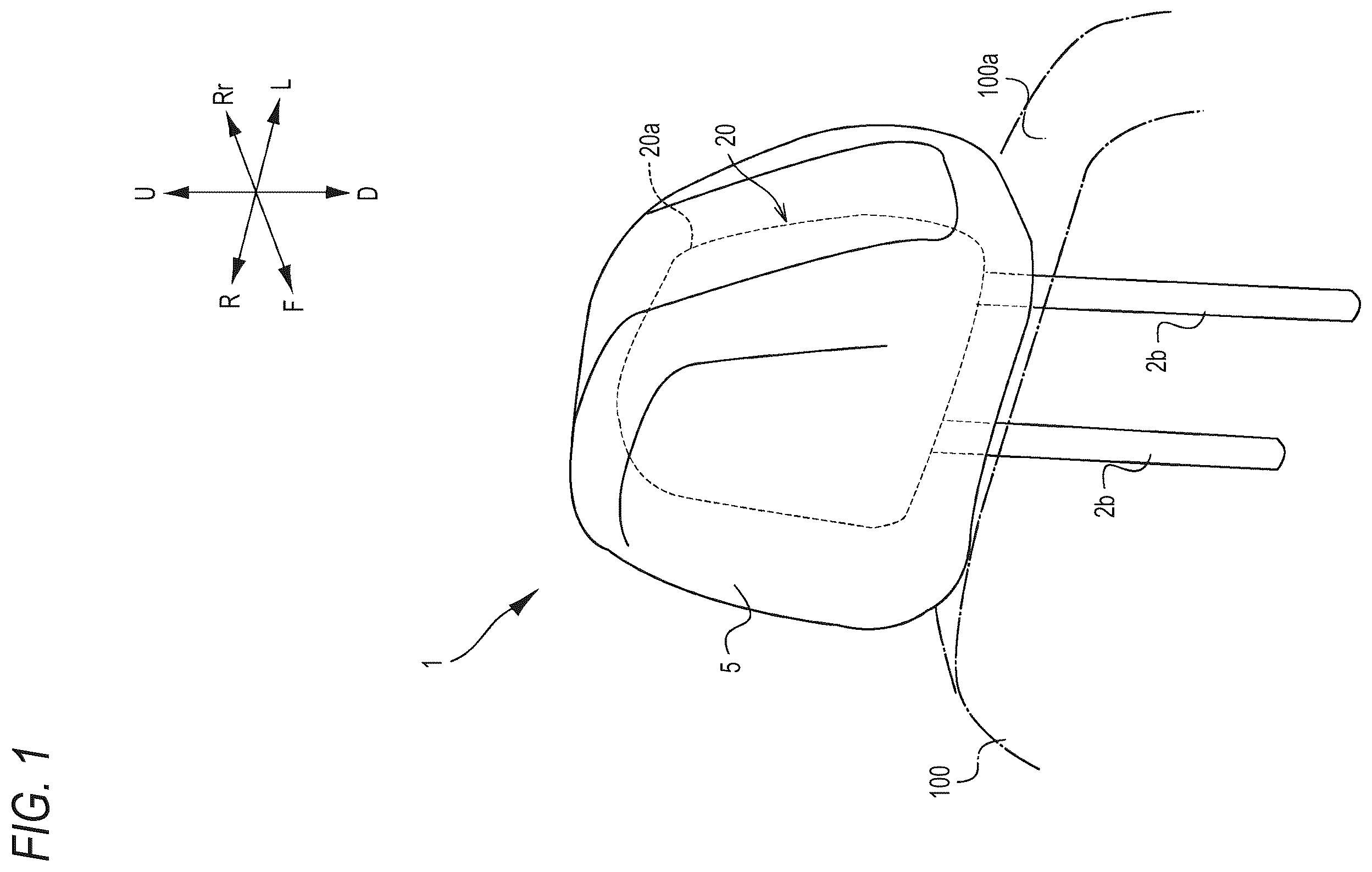 Patent US12611976 Figure 1 – Head rest
