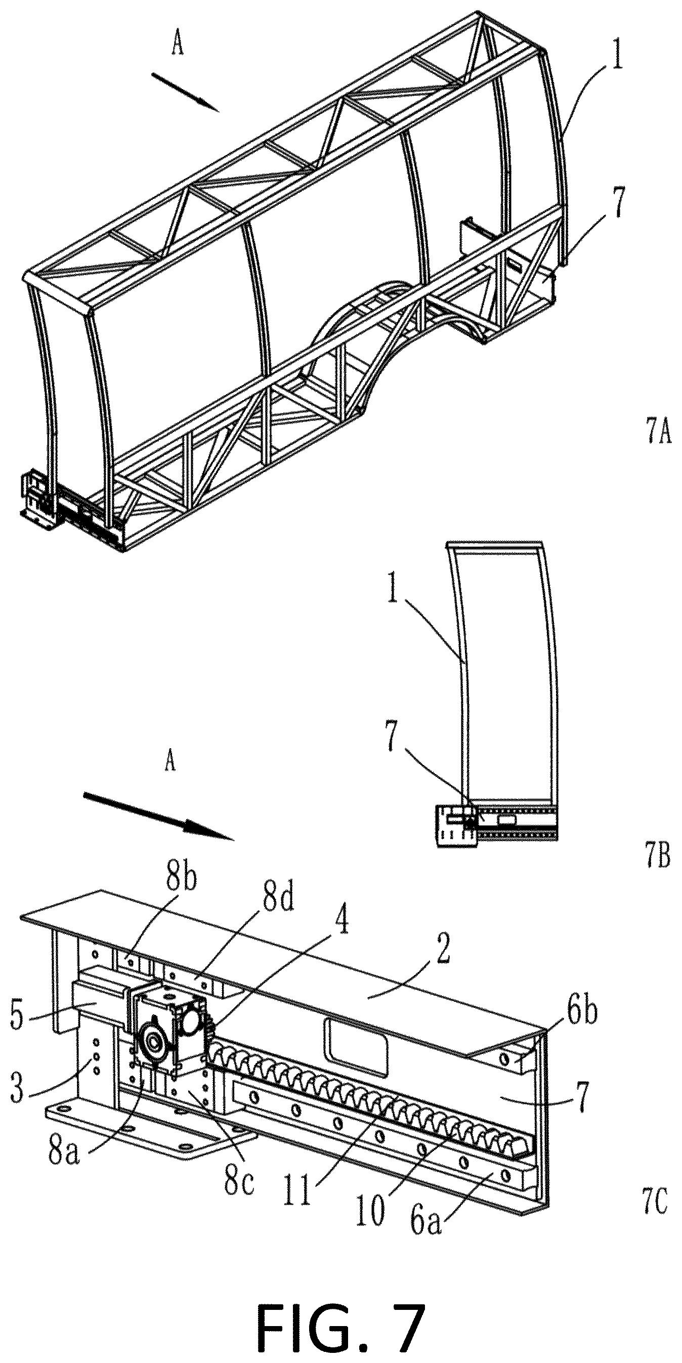Patent US12611979 Figure 4 – Vehicle slide-out system with combined type cantilever rails