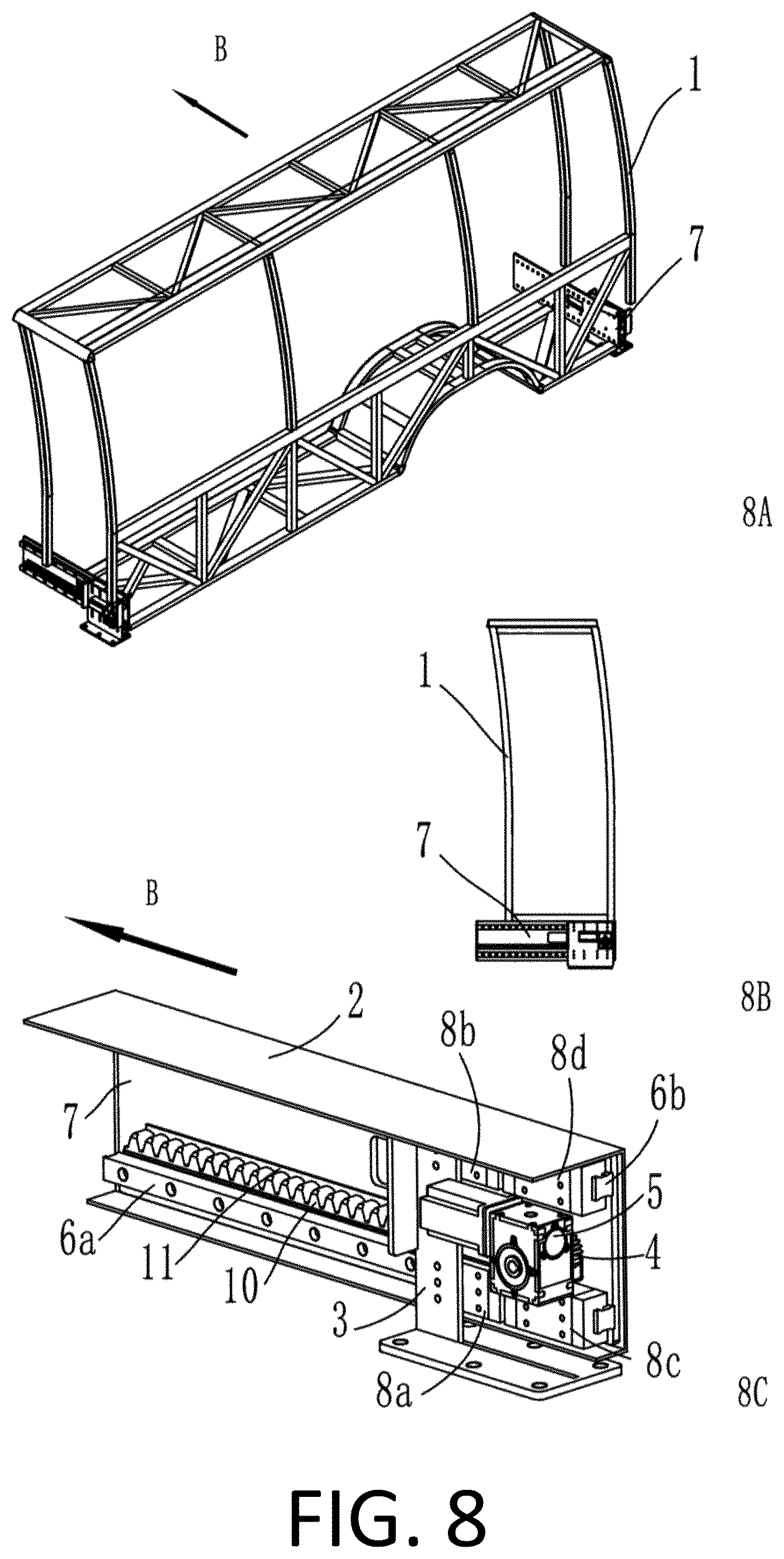 Patent US12611979 Figure 5 – Vehicle slide-out system with combined type cantilever rails