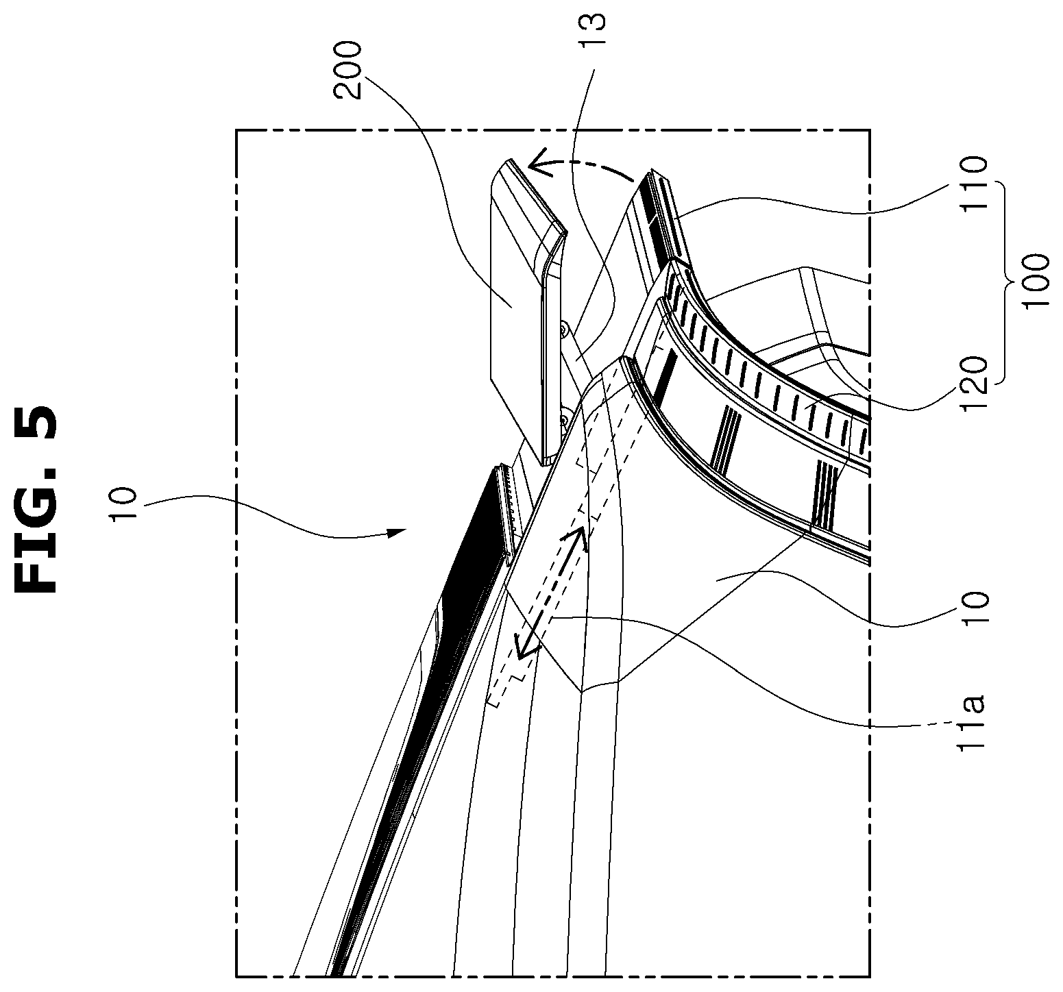 Patent US12611983 Figure 5 – Variable spoiler lighting apparatus for vehicle