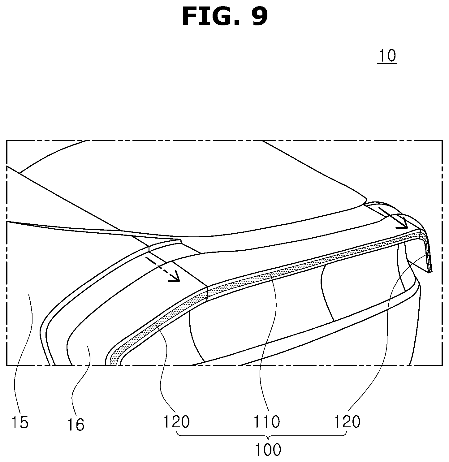 Patent US12611983 Figure 9 – Variable spoiler lighting apparatus for vehicle