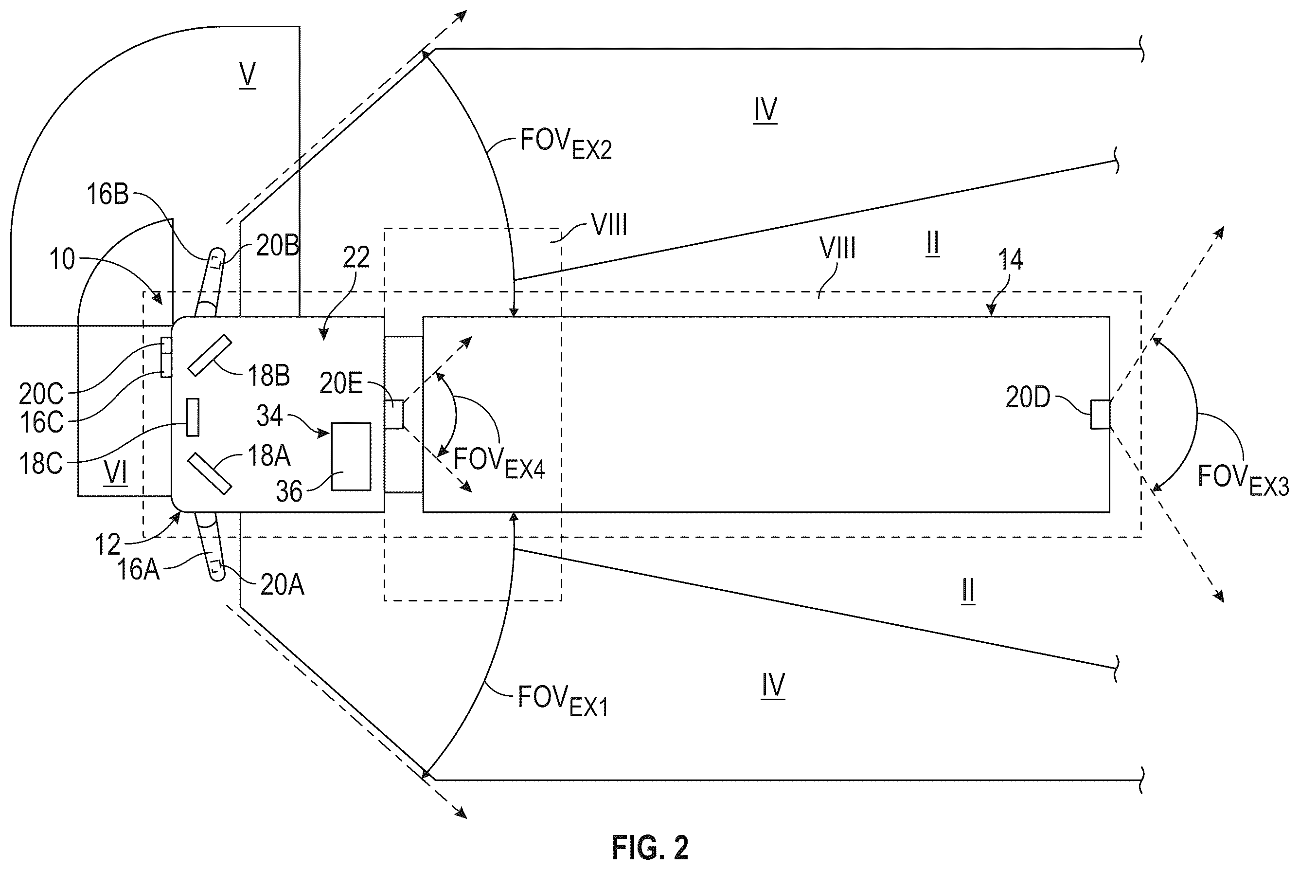 Patent US12611990 Figure 2 – Commercial vehicle camera monitor system with trailer wheel base estimation