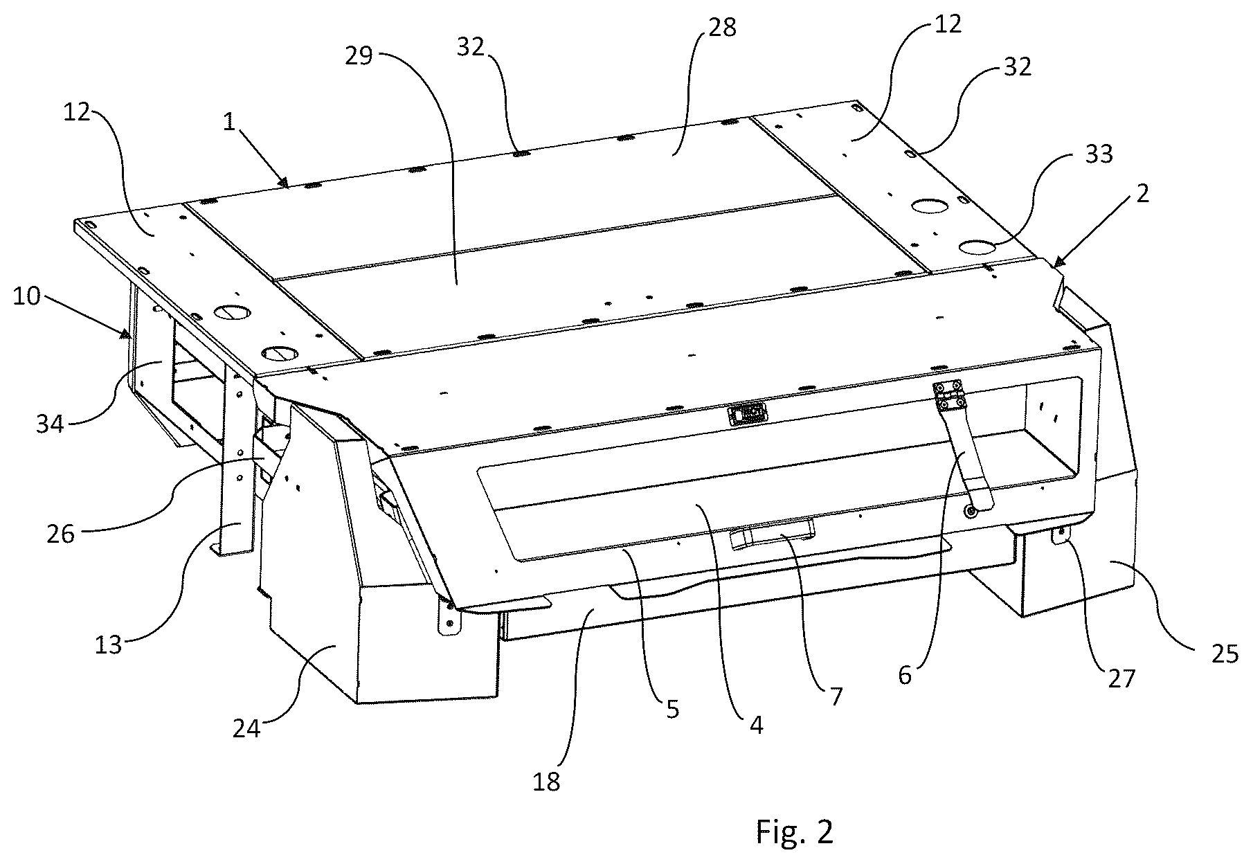 Patent US12611991 Figure 2 – Cargo deck for vehicle interior