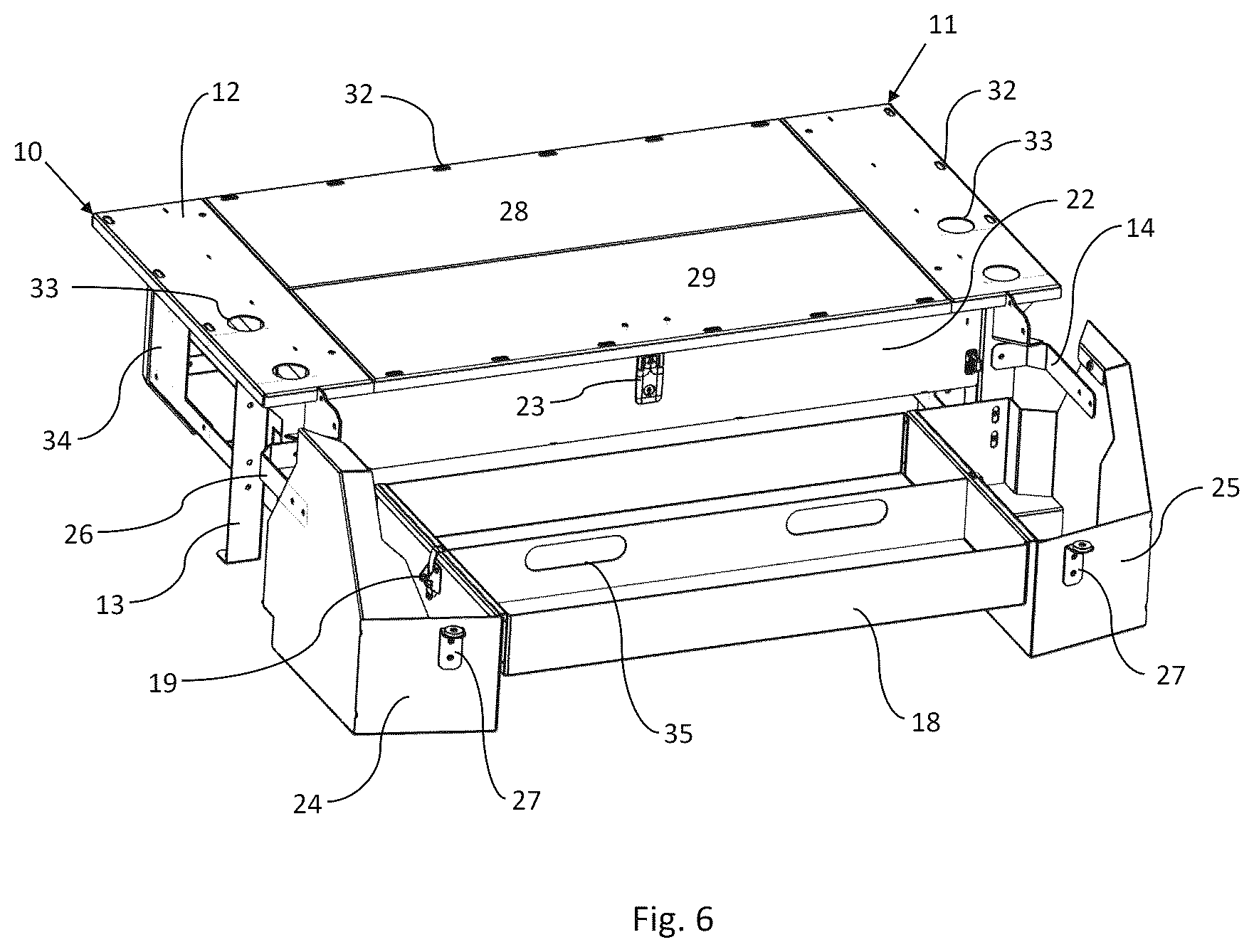 Patent US12611991 Figure 6 – Cargo deck for vehicle interior