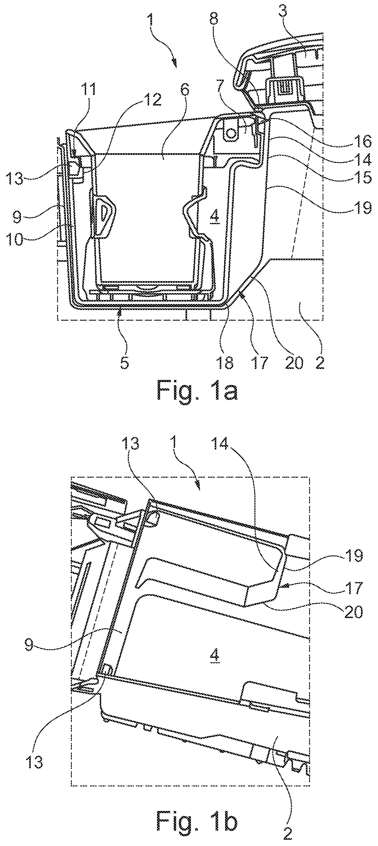 Patent US12611992 Figure 1 – Center console for a vehicle