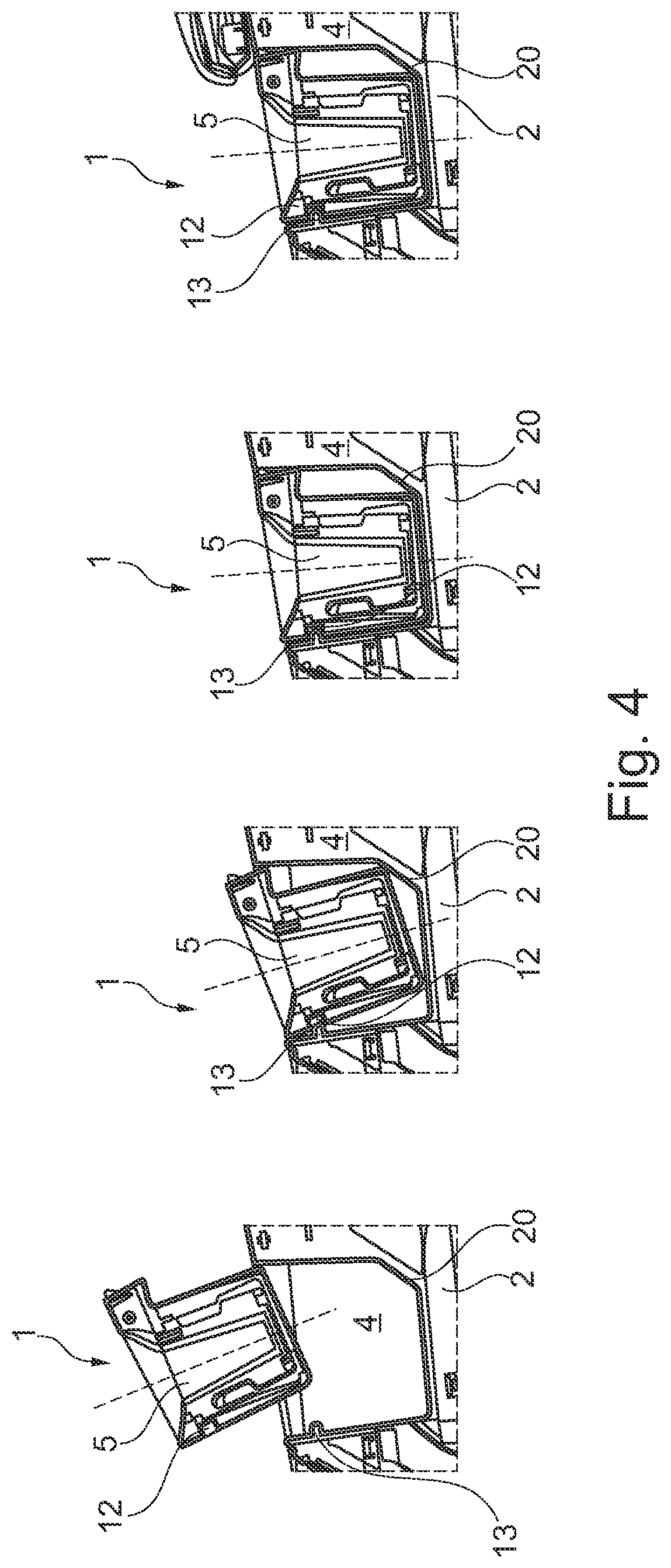 Patent US12611992 Figure 4 – Center console for a vehicle