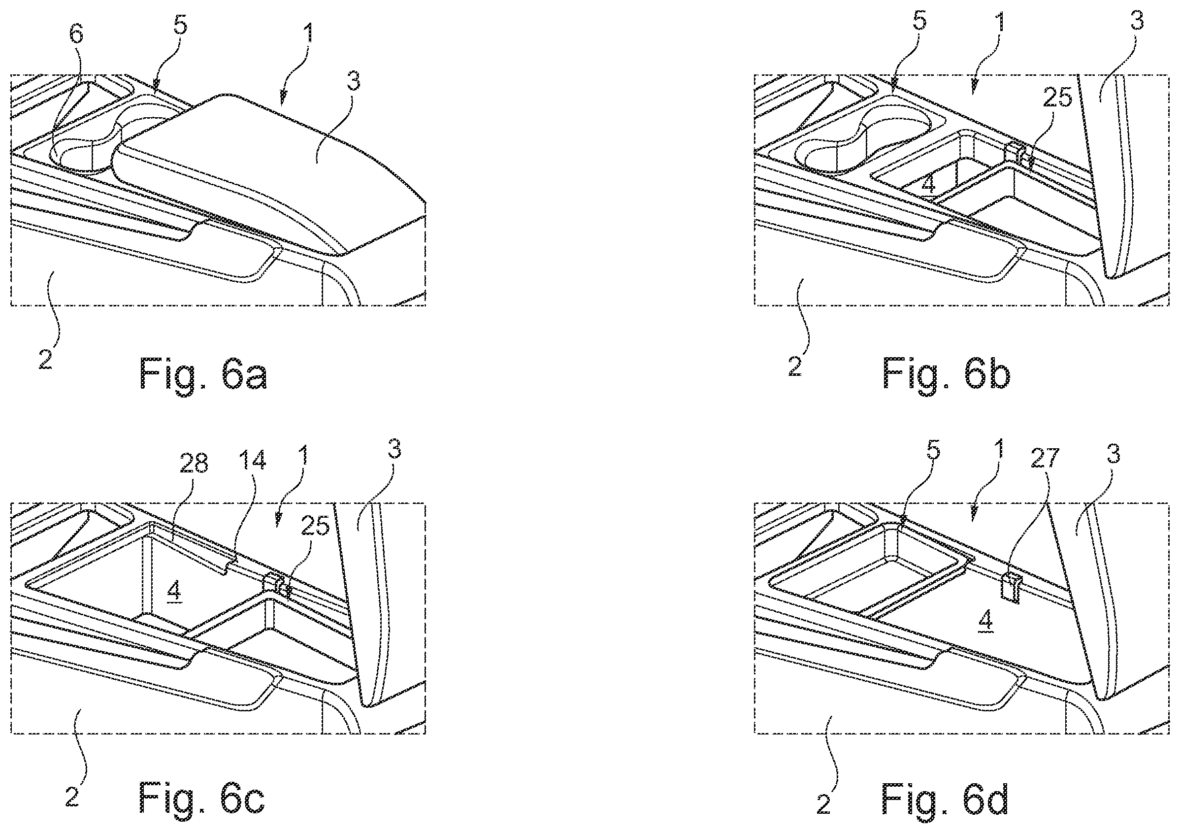 Patent US12611992 Figure 6 – Center console for a vehicle