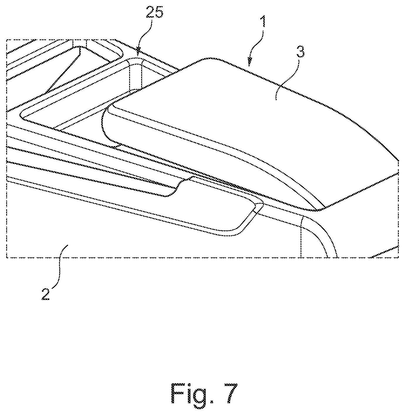 Patent US12611992 Figure 7 – Center console for a vehicle