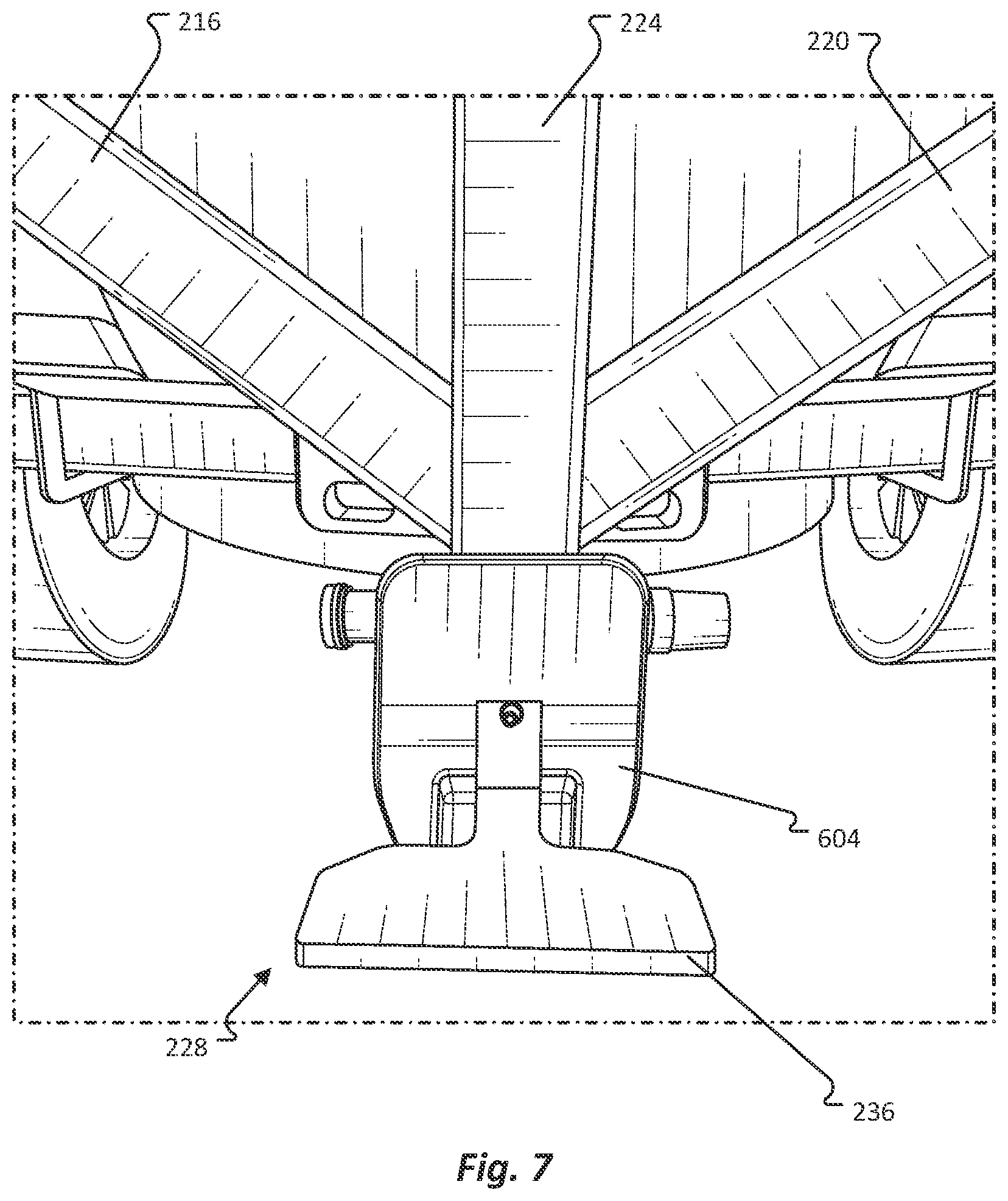 Patent US12611993 Figure 7 – Pickup bed ramp and rail assembly