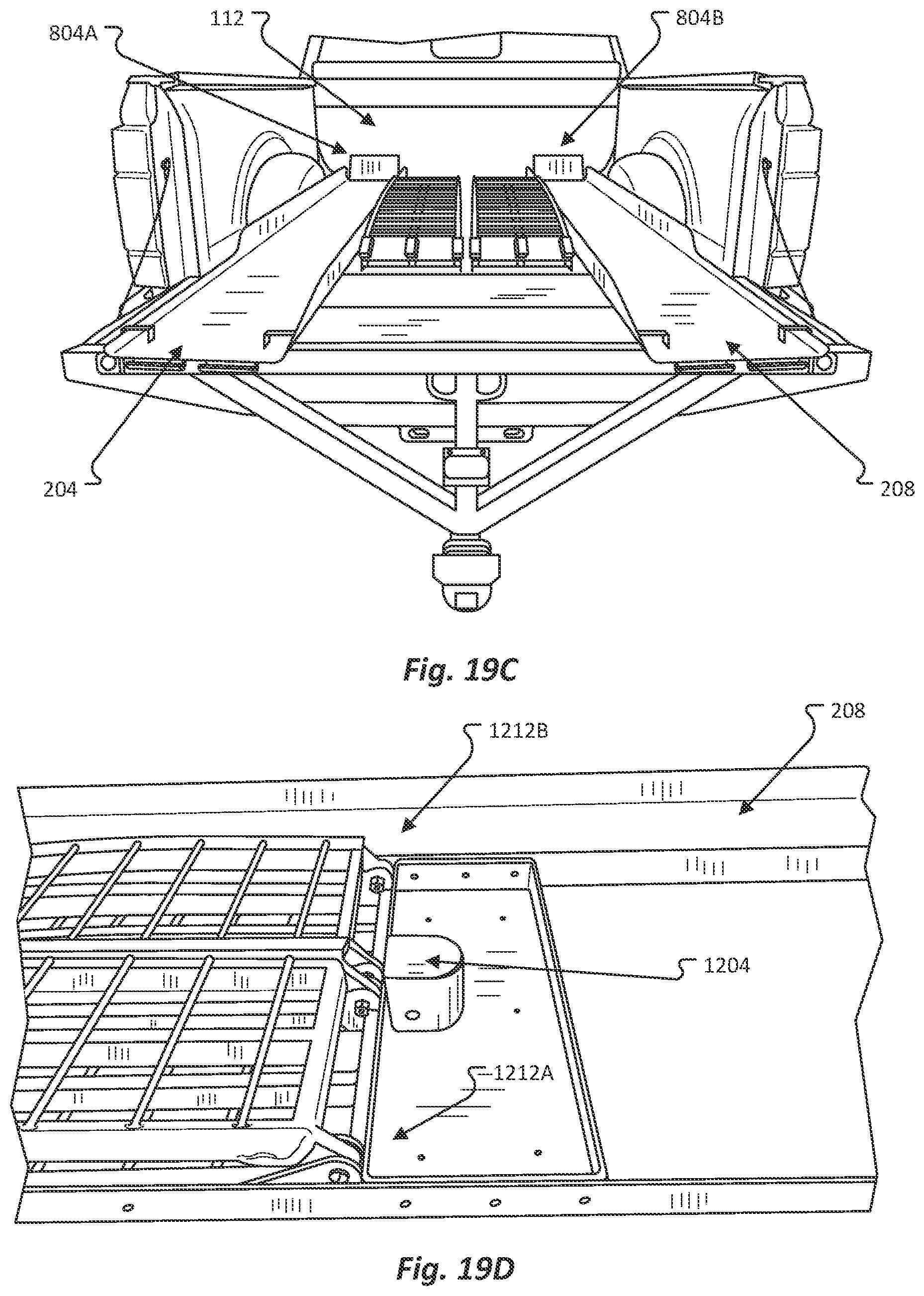 Patent US12611993 Figure 20 – Pickup bed ramp and rail assembly
