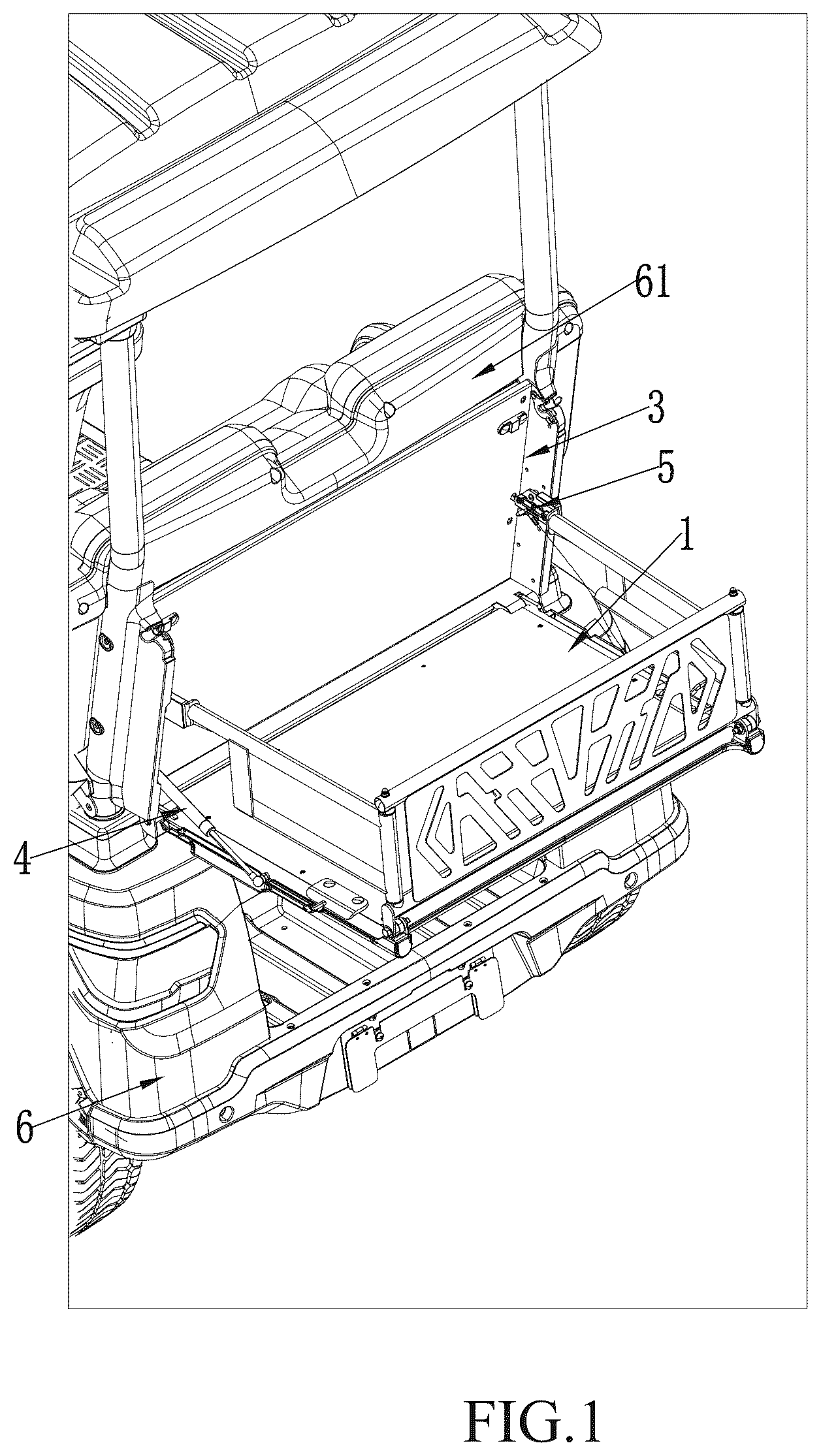 Patent US12611994 Figure 1 – Electric cart and foldable storage basket thereof