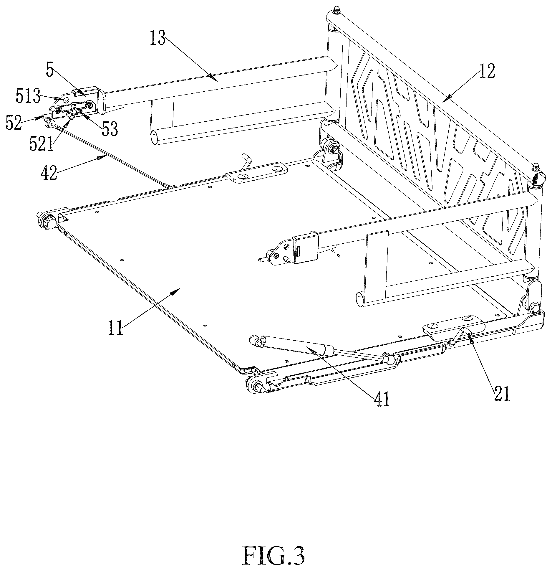 Patent US12611994 Figure 3 – Electric cart and foldable storage basket thereof