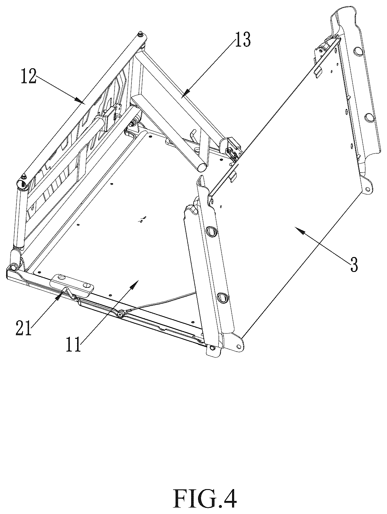 Patent US12611994 Figure 4 – Electric cart and foldable storage basket thereof